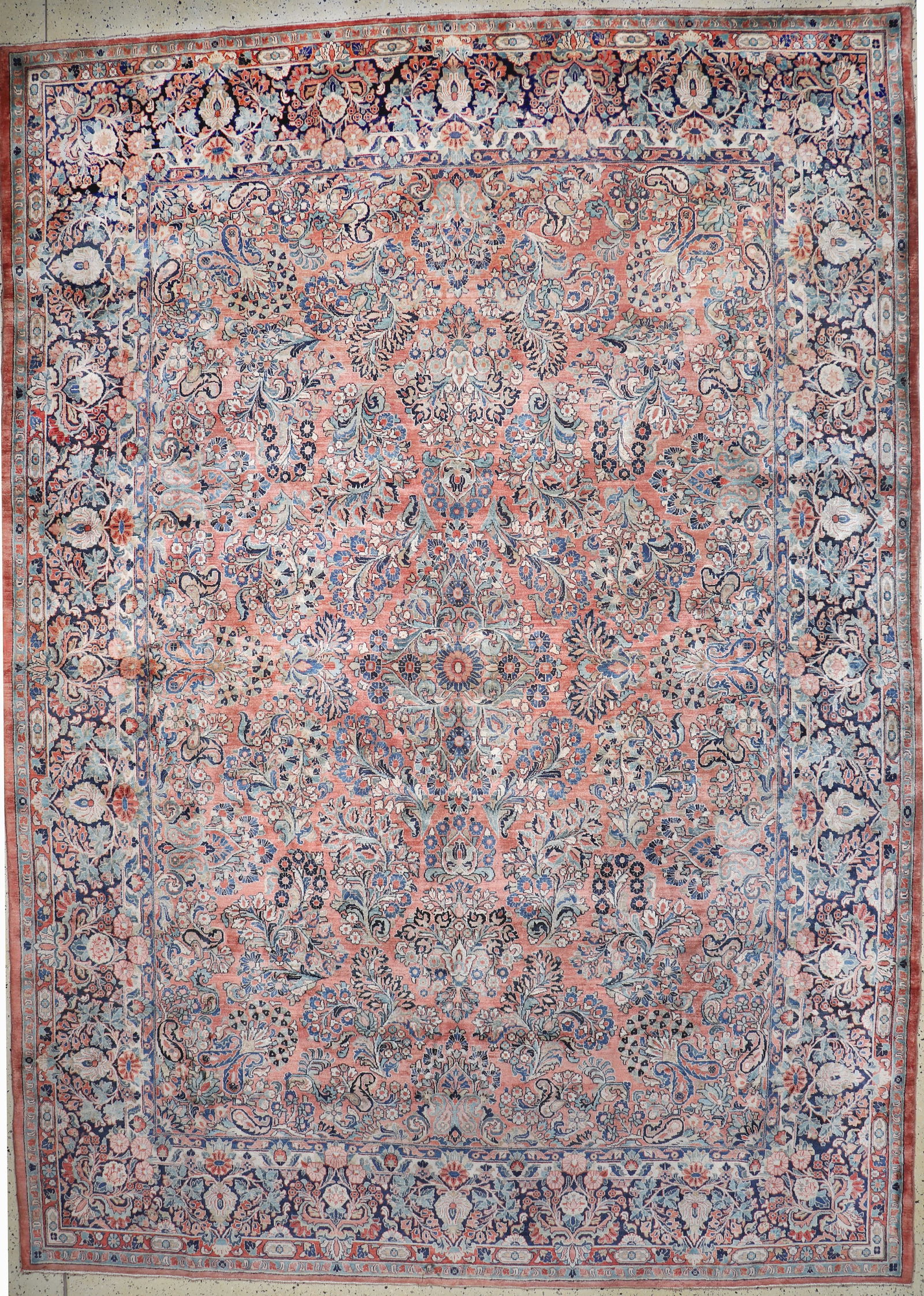 Us Re-Import Saruk fine, Persia, around 1900, corkwool on: Us Re-Import Saruk fine, Persia, around 1900, corkwool on cotton, approx. 420 x 303 cm, condition: 2. Rugs, Carpets & Flatweaves
