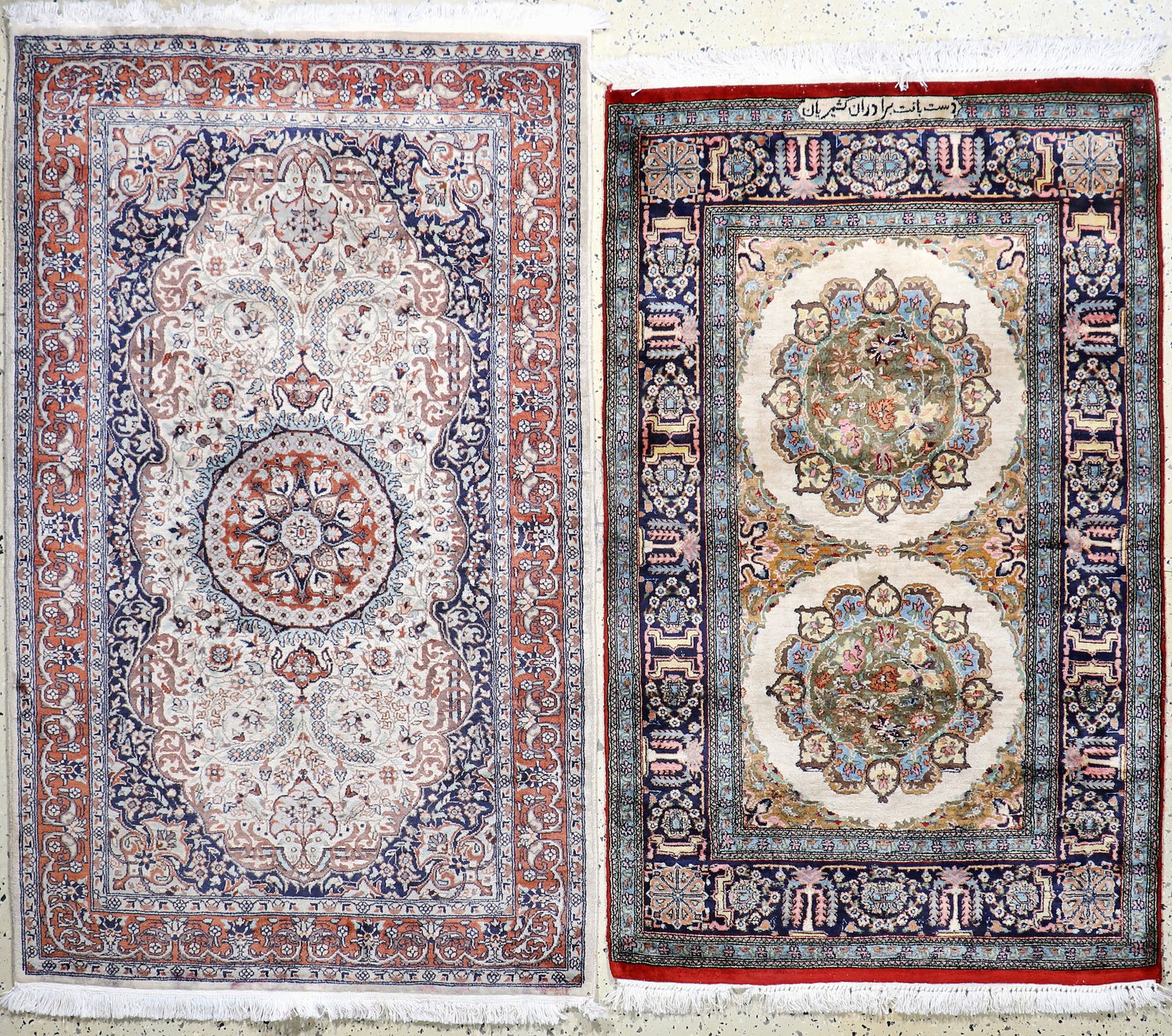 2 lot Lahor, Pakistan, mid-20th century, wool on cotton (1 of 9)