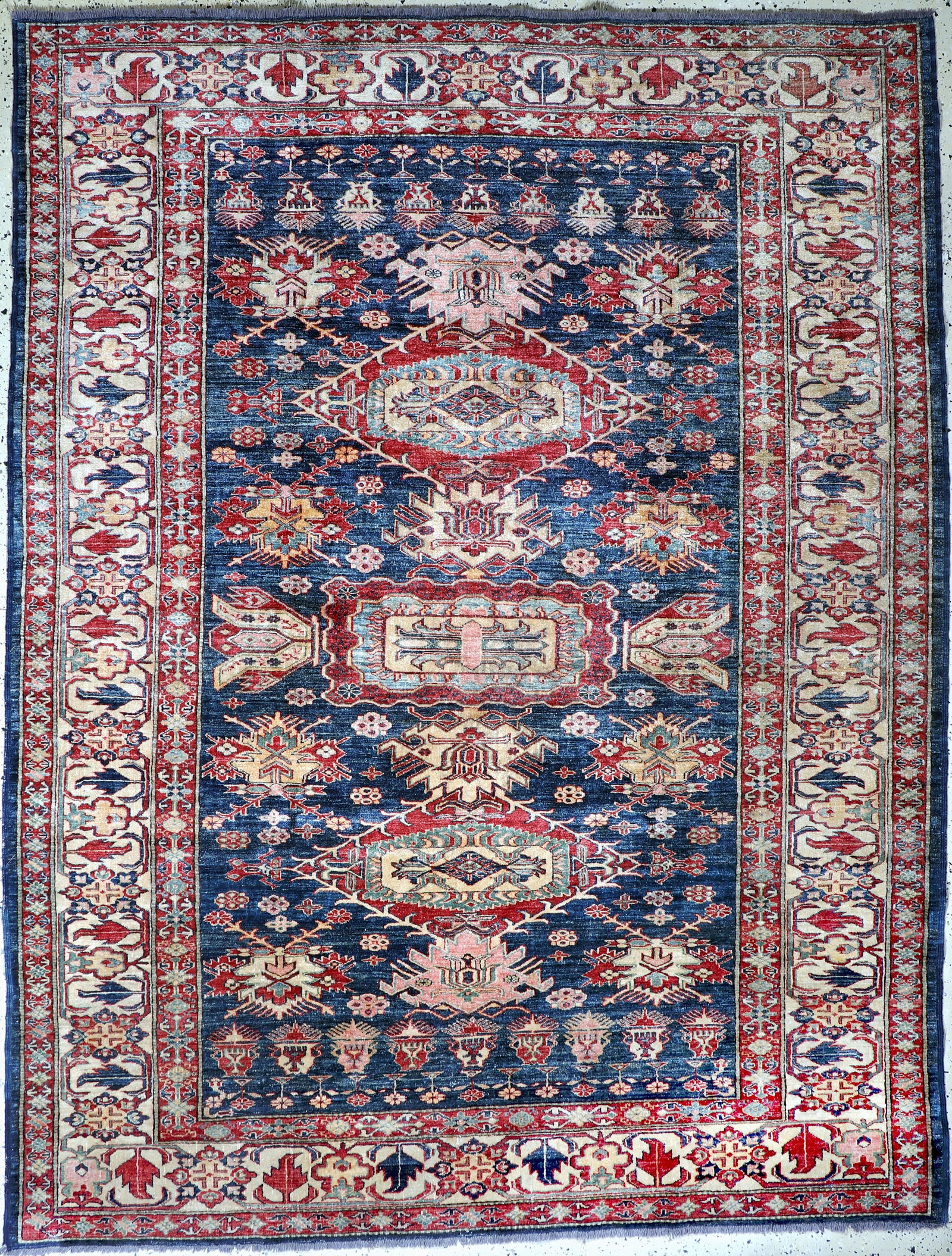 Newly knotted Kazak, Pakistan, late 20th century (1 of 8)