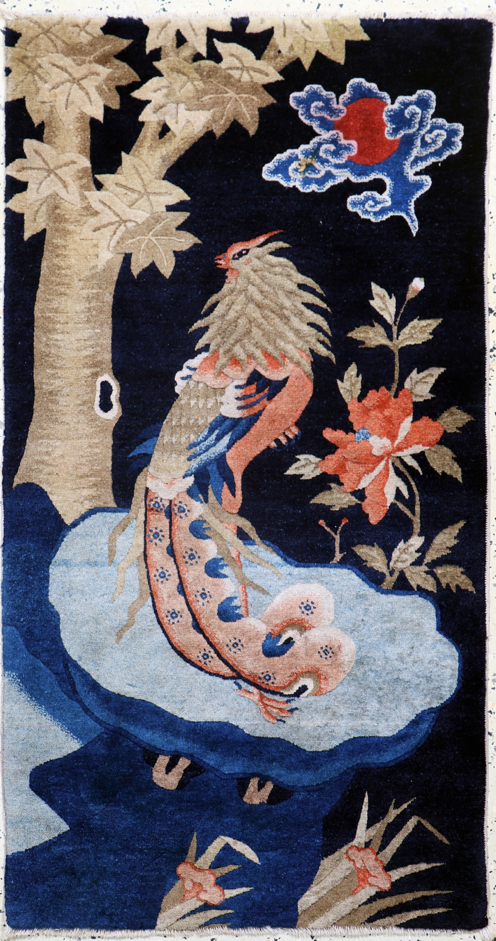 Pao Tow#'Phoenyx#'antique, China, around 1900, wool on (1 of 6)