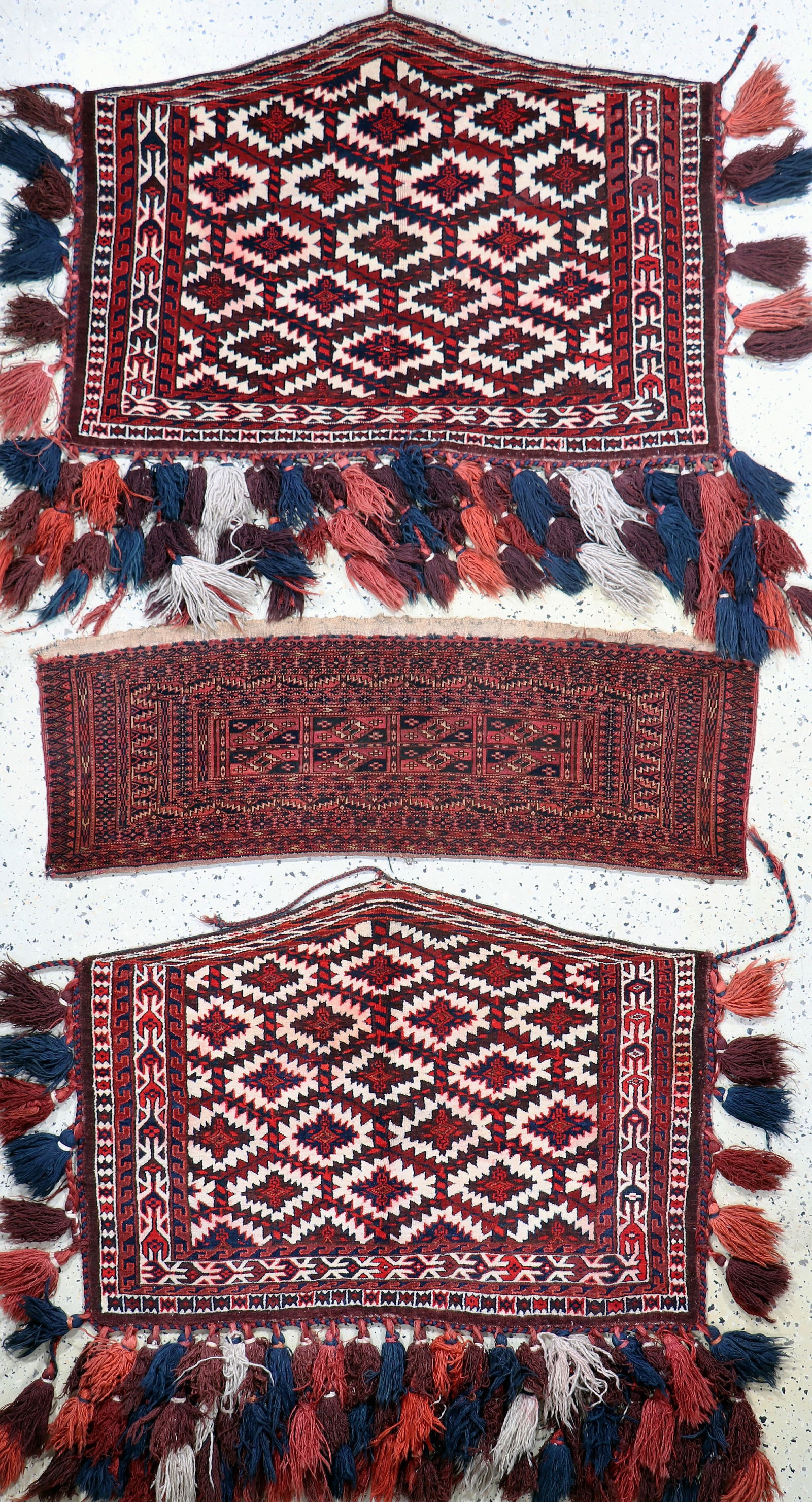 3 lots Asmalyk & Torba, Turkmenistan, around 1900, wool (1 of 8)