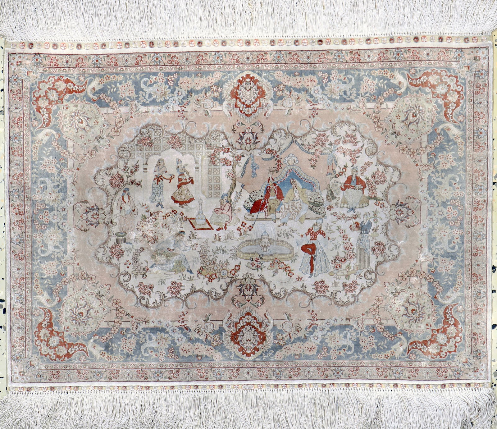Hereke silk very fine, Turkey signed, late 20th (1 of 6)