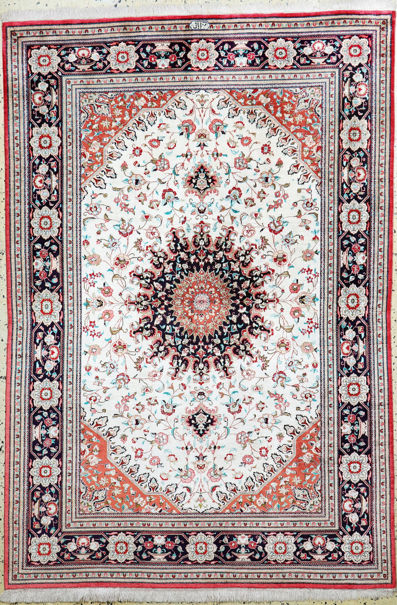 Qum silk fine Persia, signed#'Banaie#', late 20th (1 of 9)