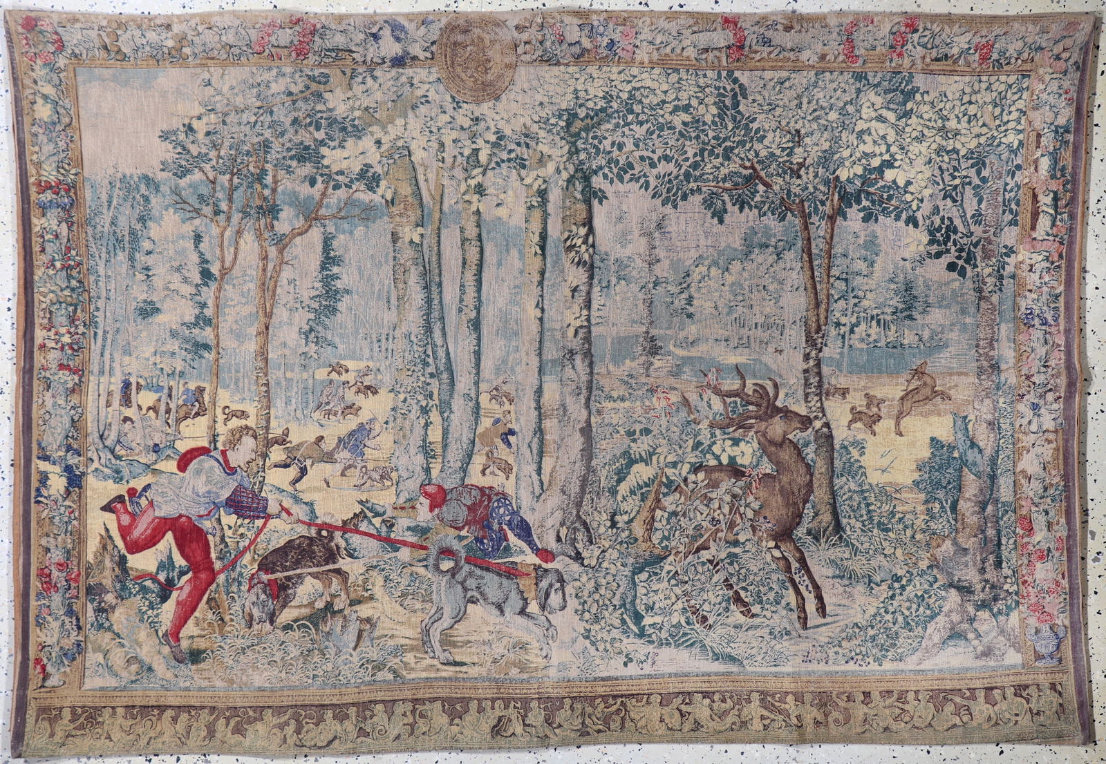 Antique wall hanging, France, around 1900, printed on (1 of 8)