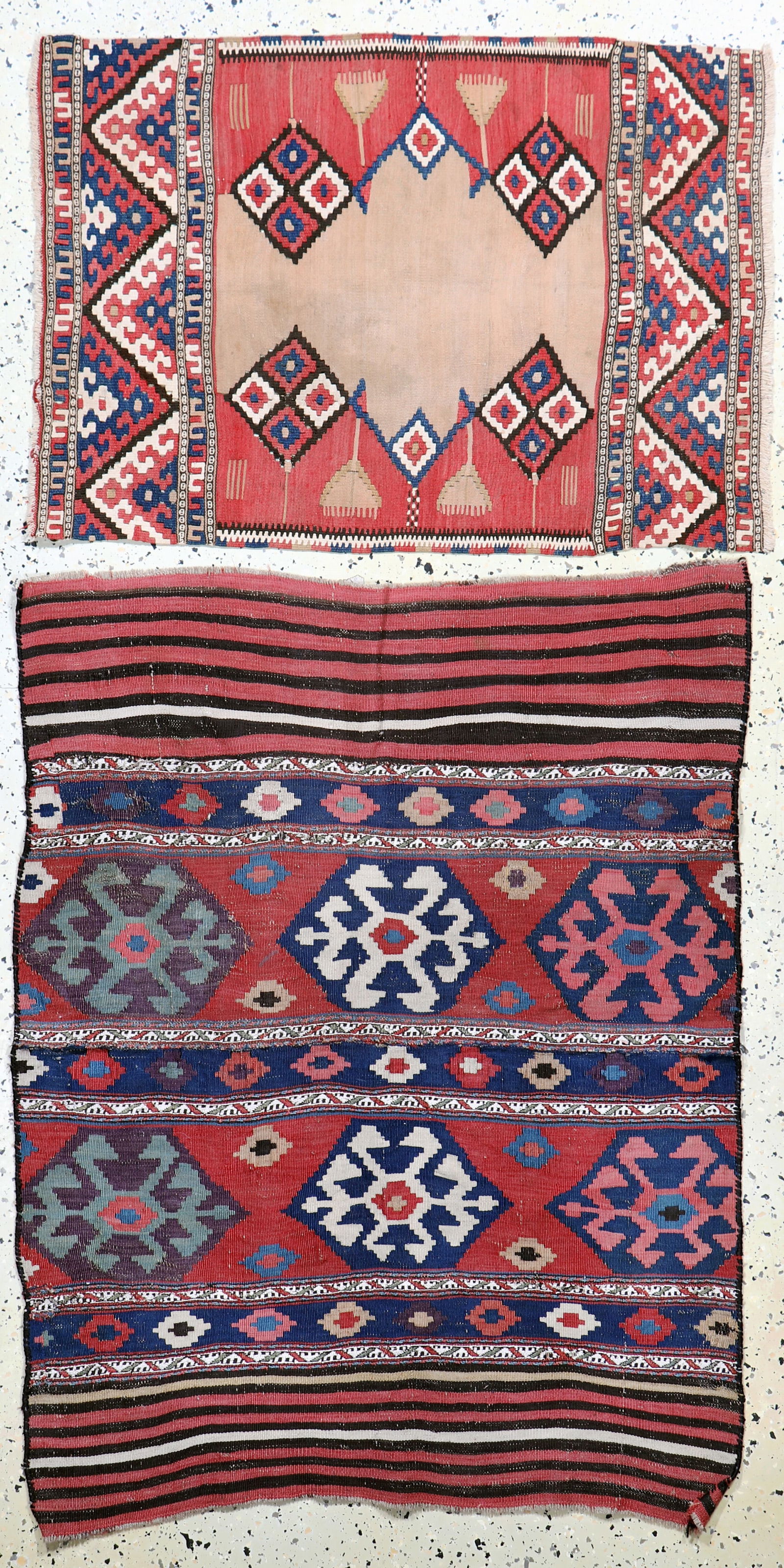 2 lots of mafrash parts, Persia, 19th century,wool on (1 of 8)