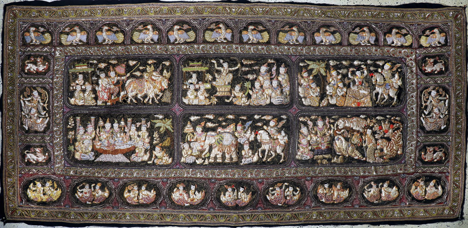 #'Kalaga#'embroidery, Burma, early 20th century (1 of 10)