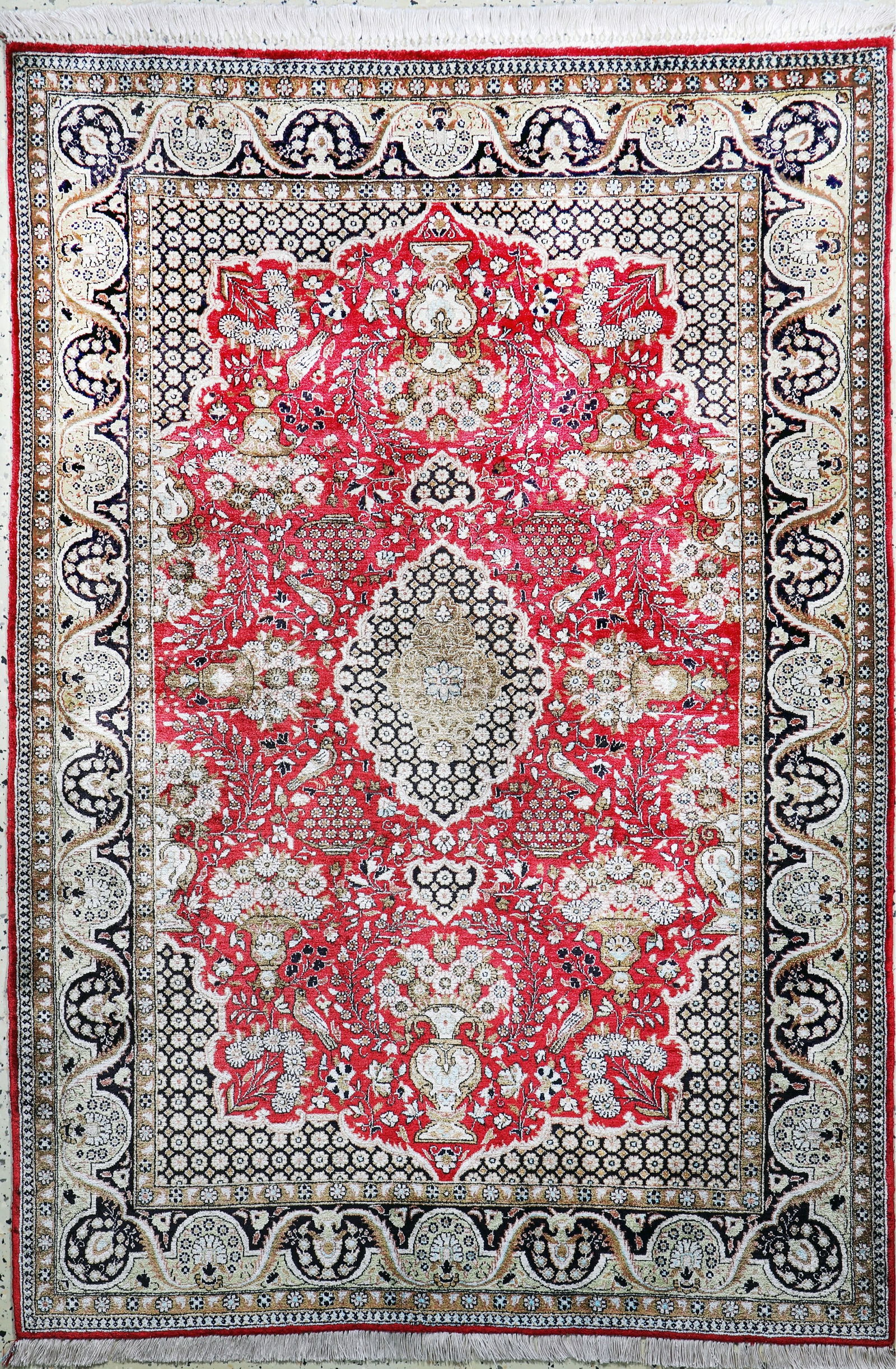 Qum silk, Persia, mid-20th century, pure natural (1 of 7)