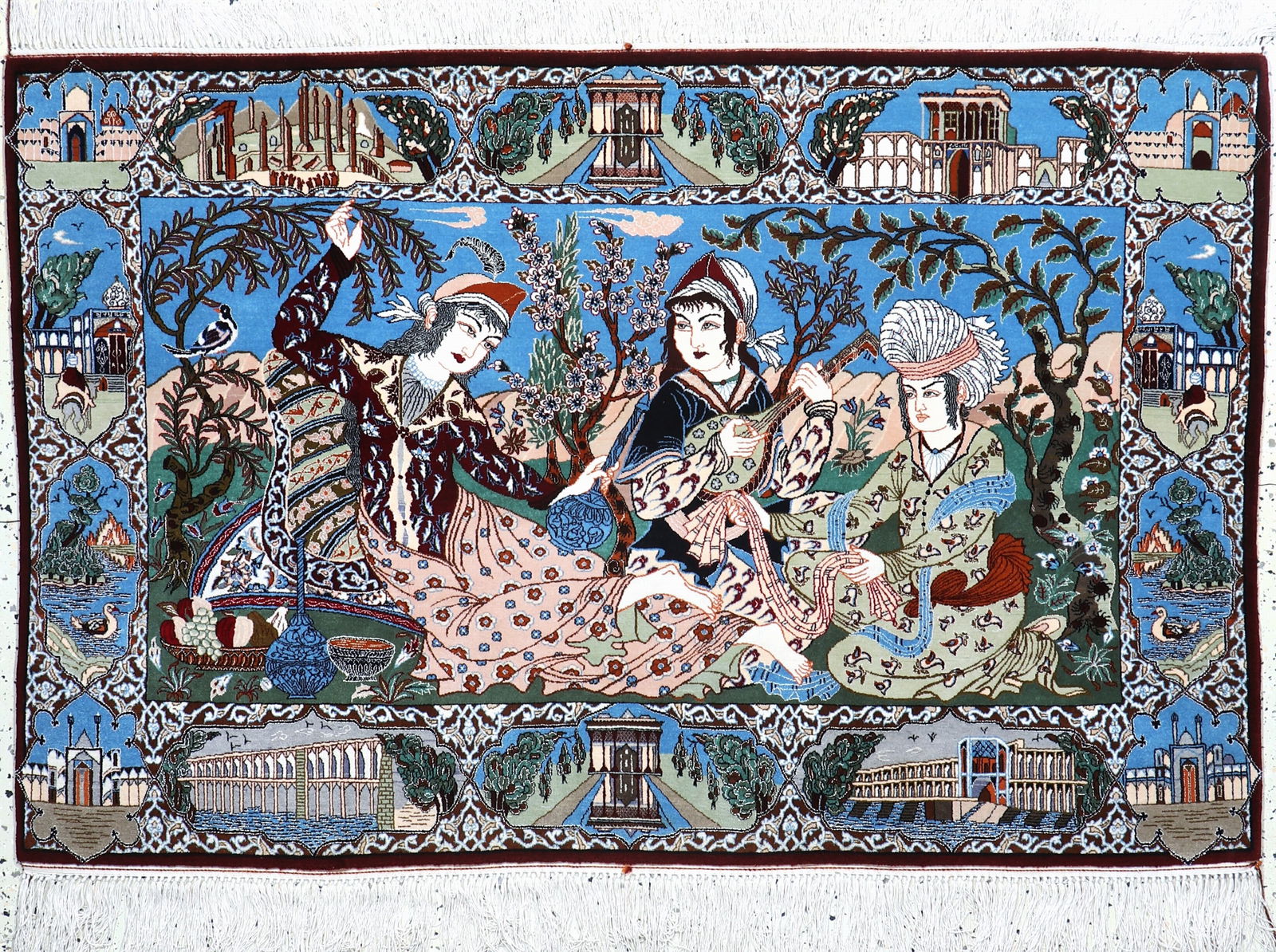 Isfahan fine, Persia, late 20th century, corkwool on (1 of 8)