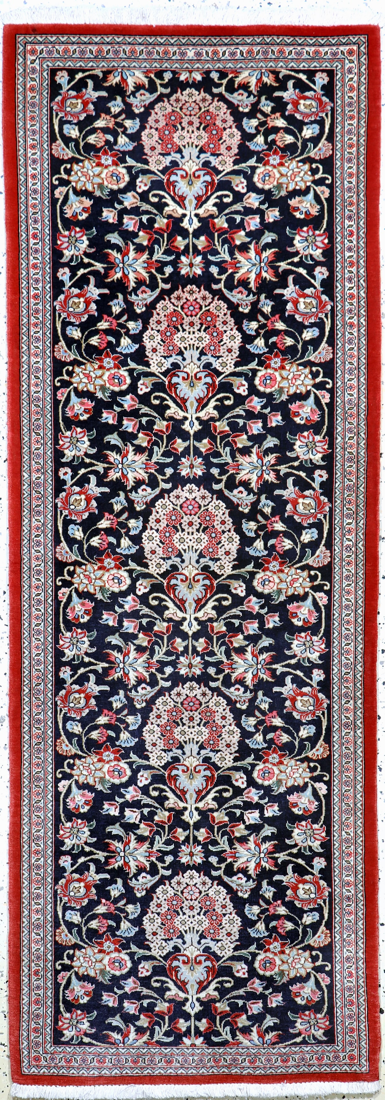 Qum cork, Persia, late 20th century, corkwool on cotton: Qum cork, Persia, late 20th century, corkwool on cotton, approx. 205 x 72 cm, condition: 2. Rugs, Carpets & Flatweaves