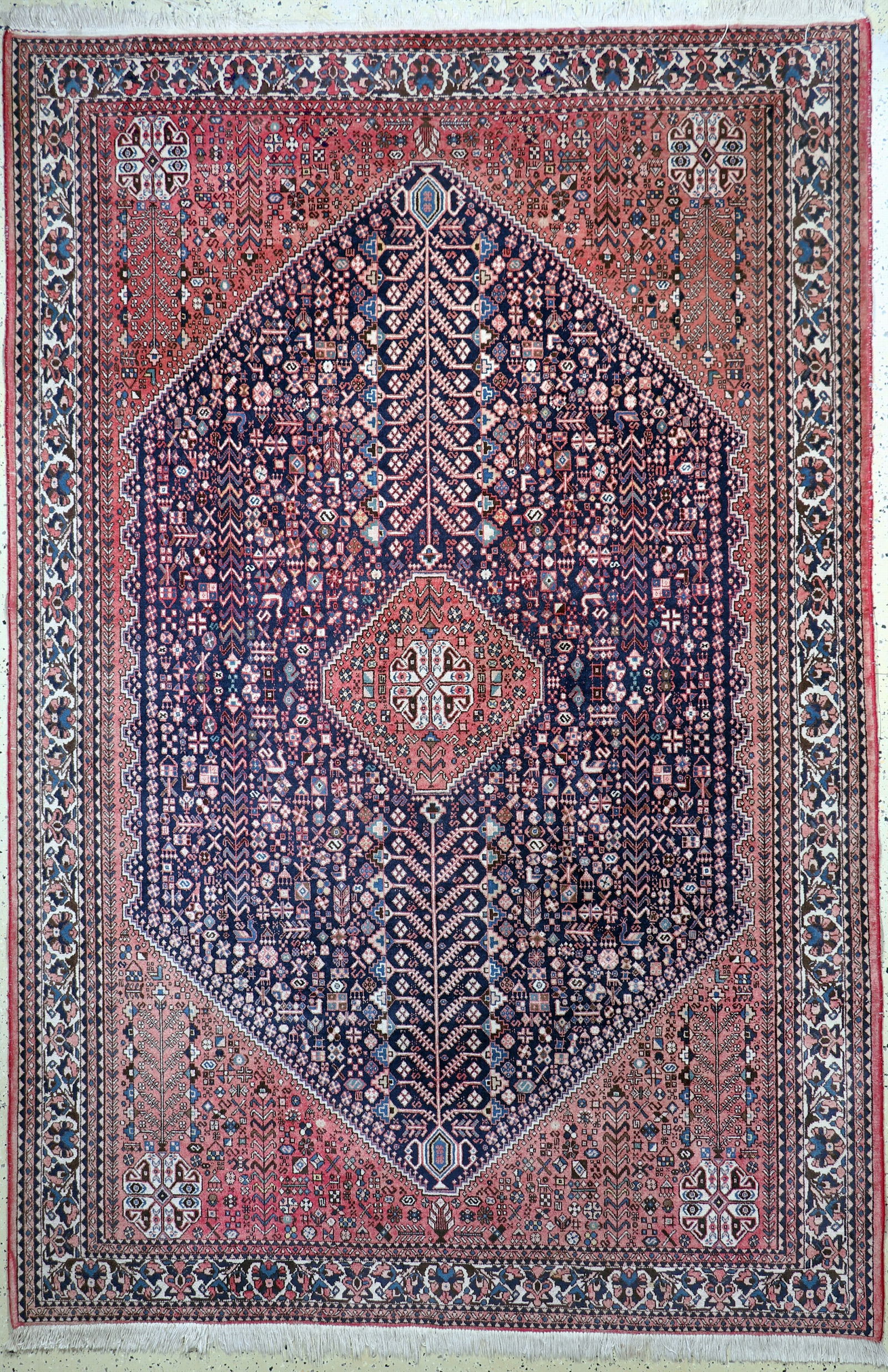 Abadeh, Persia, late 20th century, wool on cotton: Abadeh, Persia, late 20th century, wool on cotton, approx. 305 x 200 cm, faded colors, condition: 2. Rugs, Carpets & Flatweaves