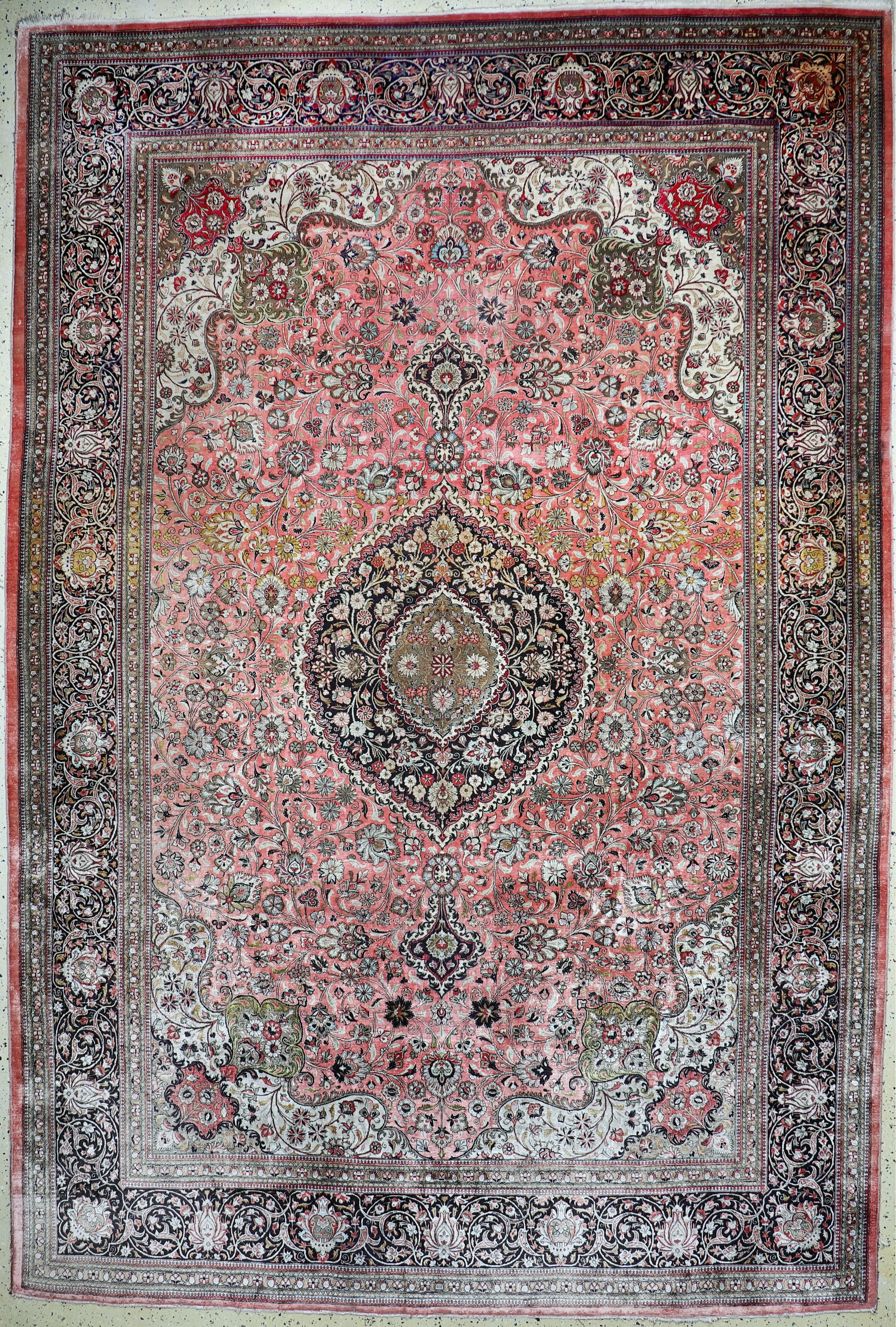 Qum silk, Persia, mid-20th century, pure natural (1 of 12)