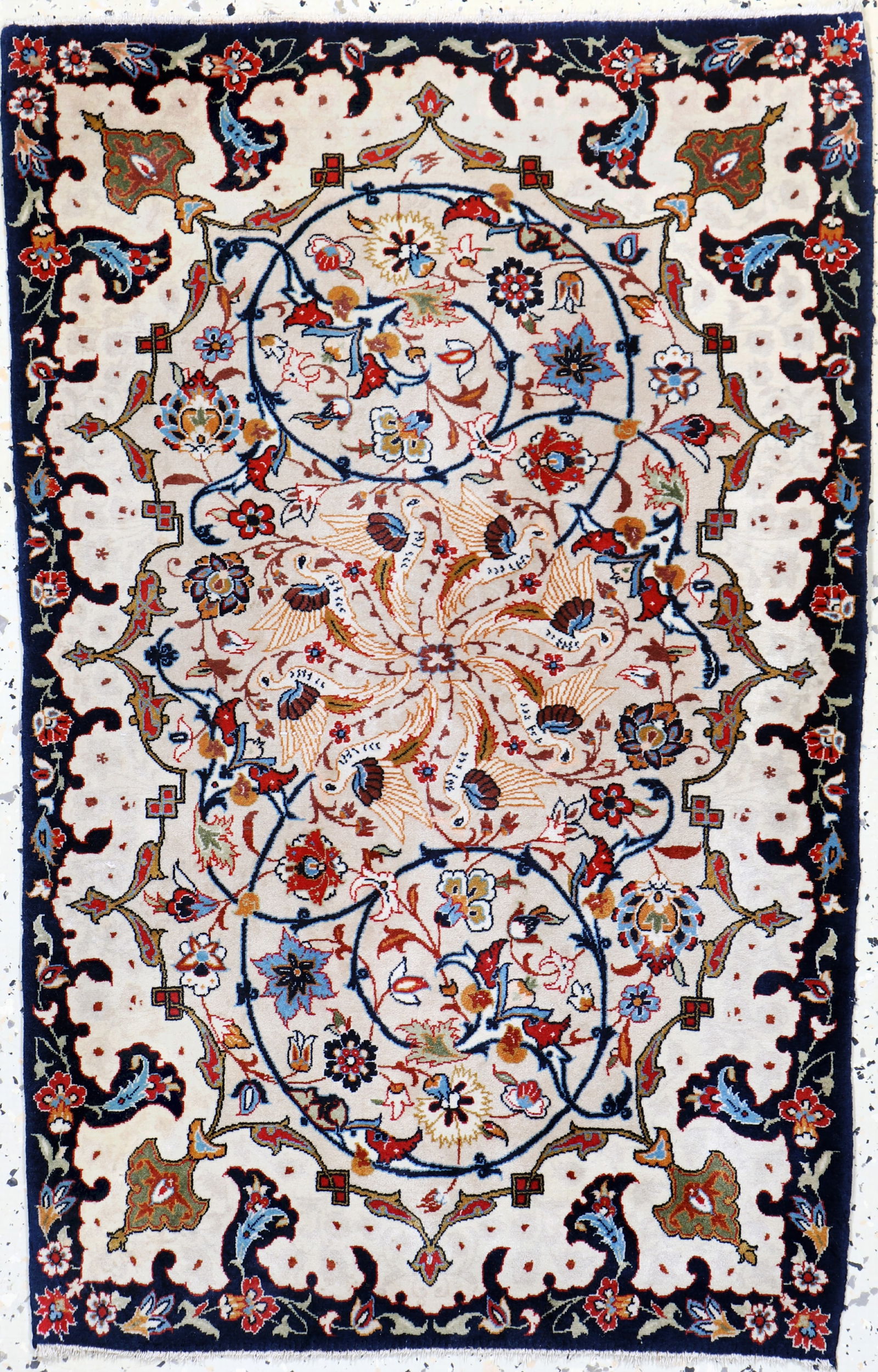 Isfahan fine, Persia, mid-20th century, corkwool on (1 of 5)