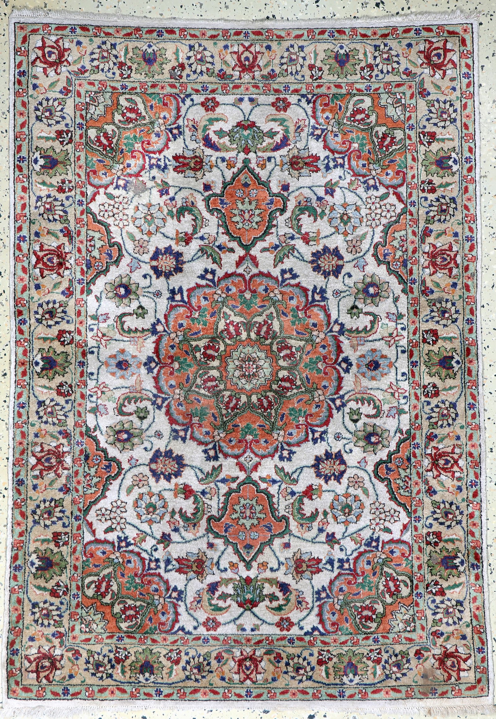 Kashan silk, Egypt, mid-20th century, pure natural (1 of 6)
