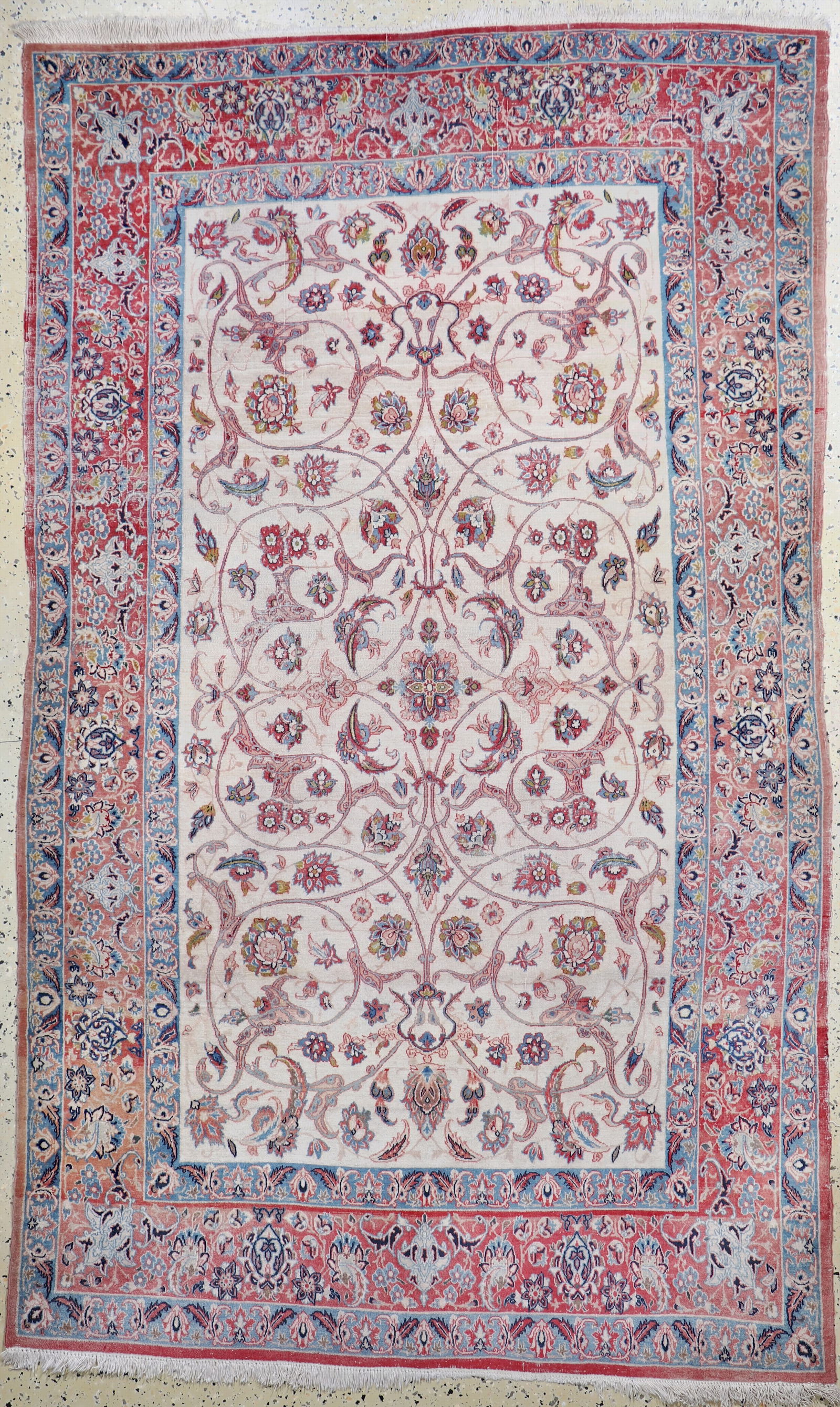 Isfahan antique, Persia, around 1900, corkwoolon cotton (1 of 6)