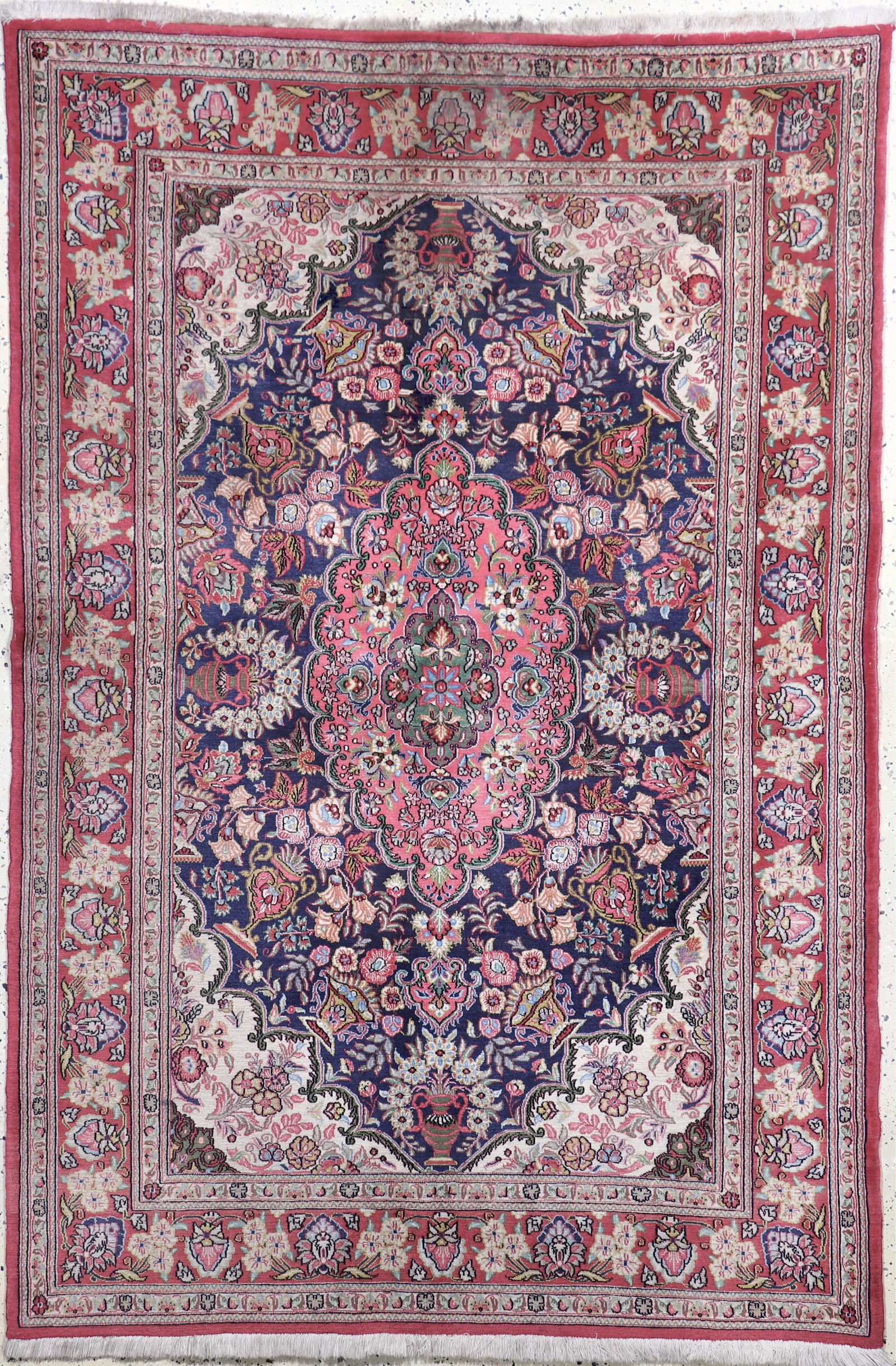 Qum cork, Persia, late 20th century, corkwool,approx. 210: Qum cork, Persia, late 20th century, corkwool,approx. 210 x 140 cm, in need of cleaning, condition: 2. Rugs, Carpets & Flatweaves