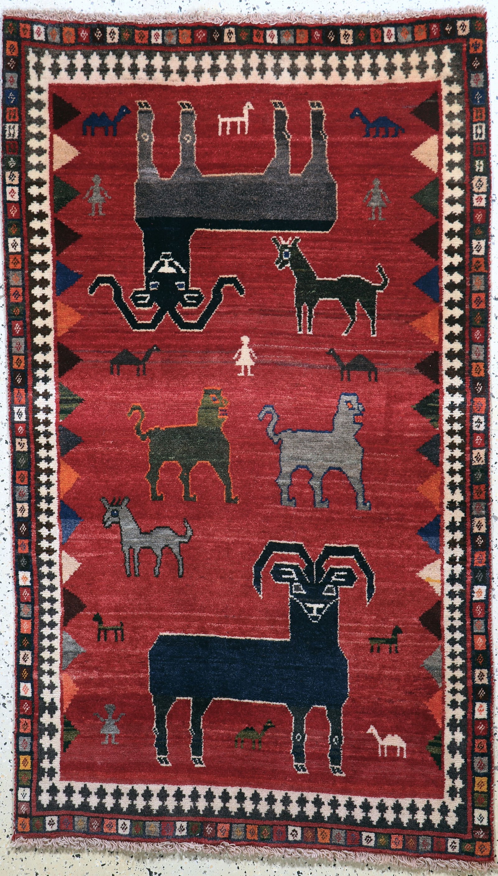 Gabbeh old, Persia, mid-20th century, wool on wool: Gabbeh old, Persia, mid-20th century, wool on wool, approx. 191 x 113 cm, condition: 2. Rugs, Carpets & Flatweaves. Dont forget to check out the uploaded detail fotos!