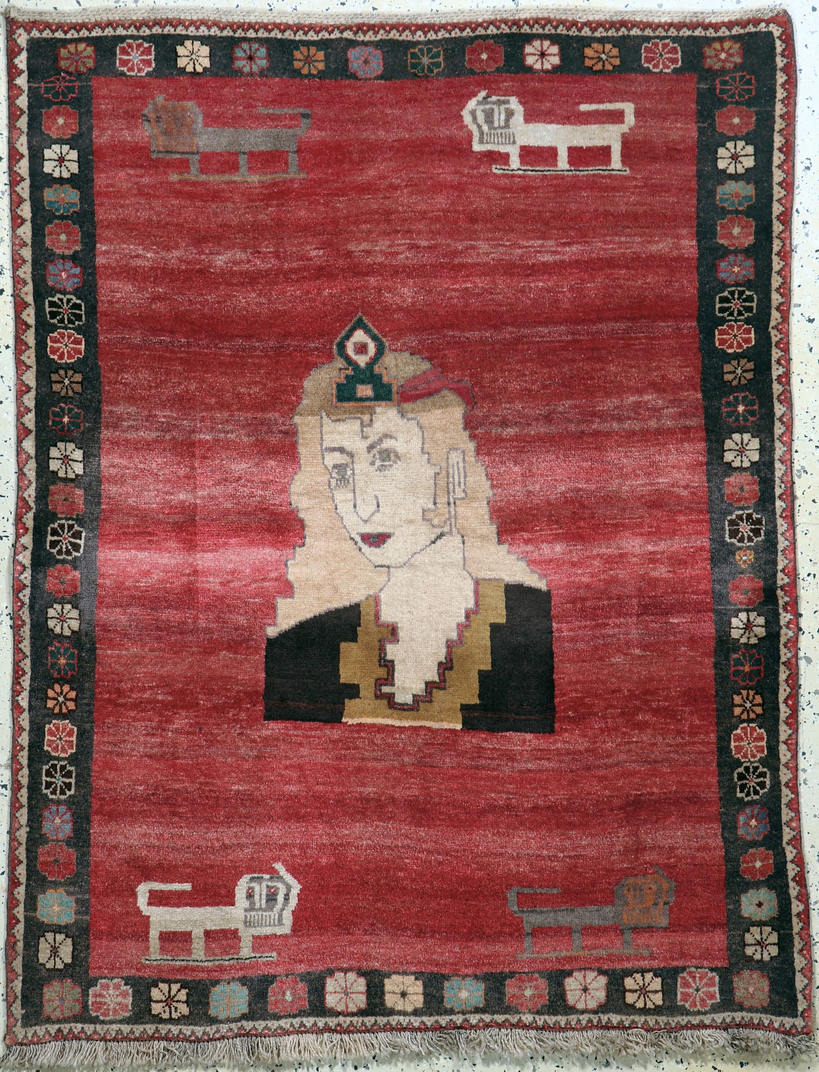 Gabbeh old, Persia, mid-20th century, wool on wool: Gabbeh old, Persia, mid-20th century, wool on wool, approx. 158 x 117 cm, condition: 2. Rugs, Carpets & Flatweaves. Dont forget to check out the uploaded detail fotos!