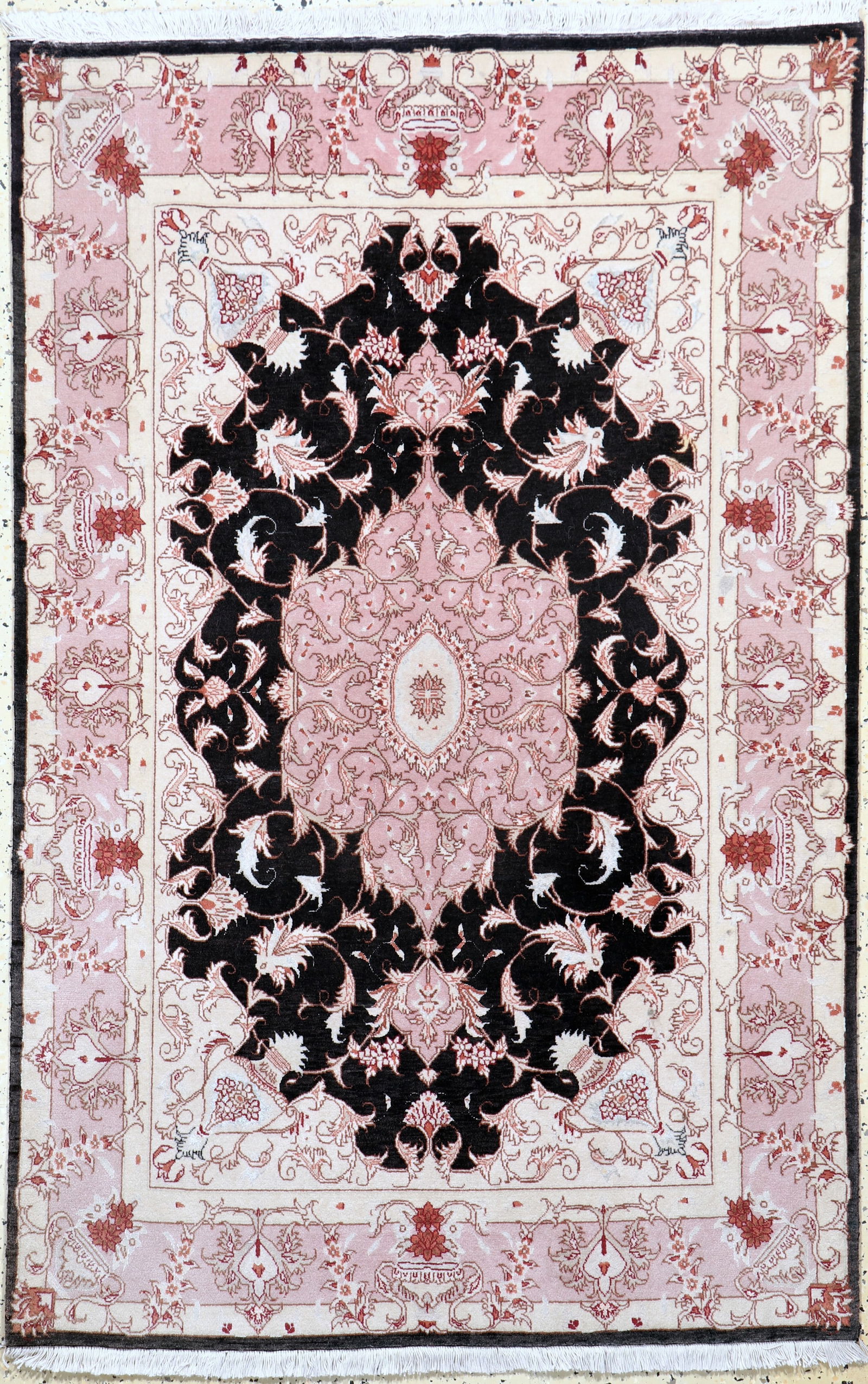Tabriz fine(50 Raj), Persia, mid-20th century,corkwool: Tabriz fine(50 Raj), Persia, mid-20th century,corkwool with silk, approx. 155 x 102 cm, approx. 500,000 Kn/sm, condition: 2. Rugs, Carpets & Flatweaves. Dont forget to check outthe uploaded detail fot