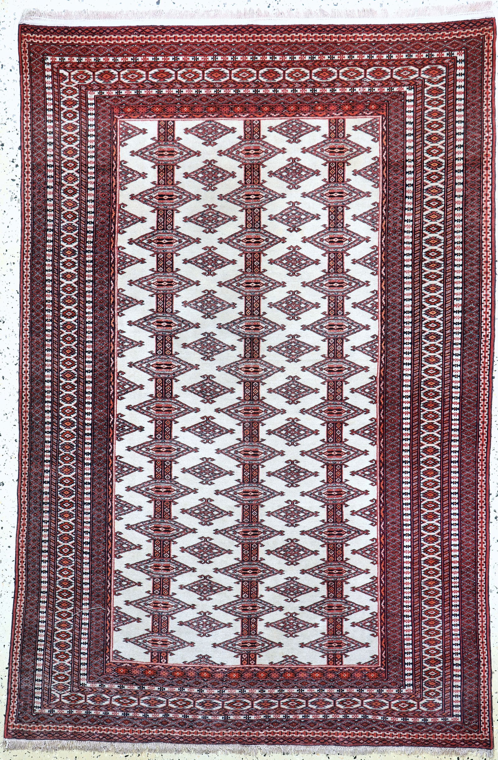 Torkmen fine, Persia, mid-20th century, wool on silk (1 of 6)