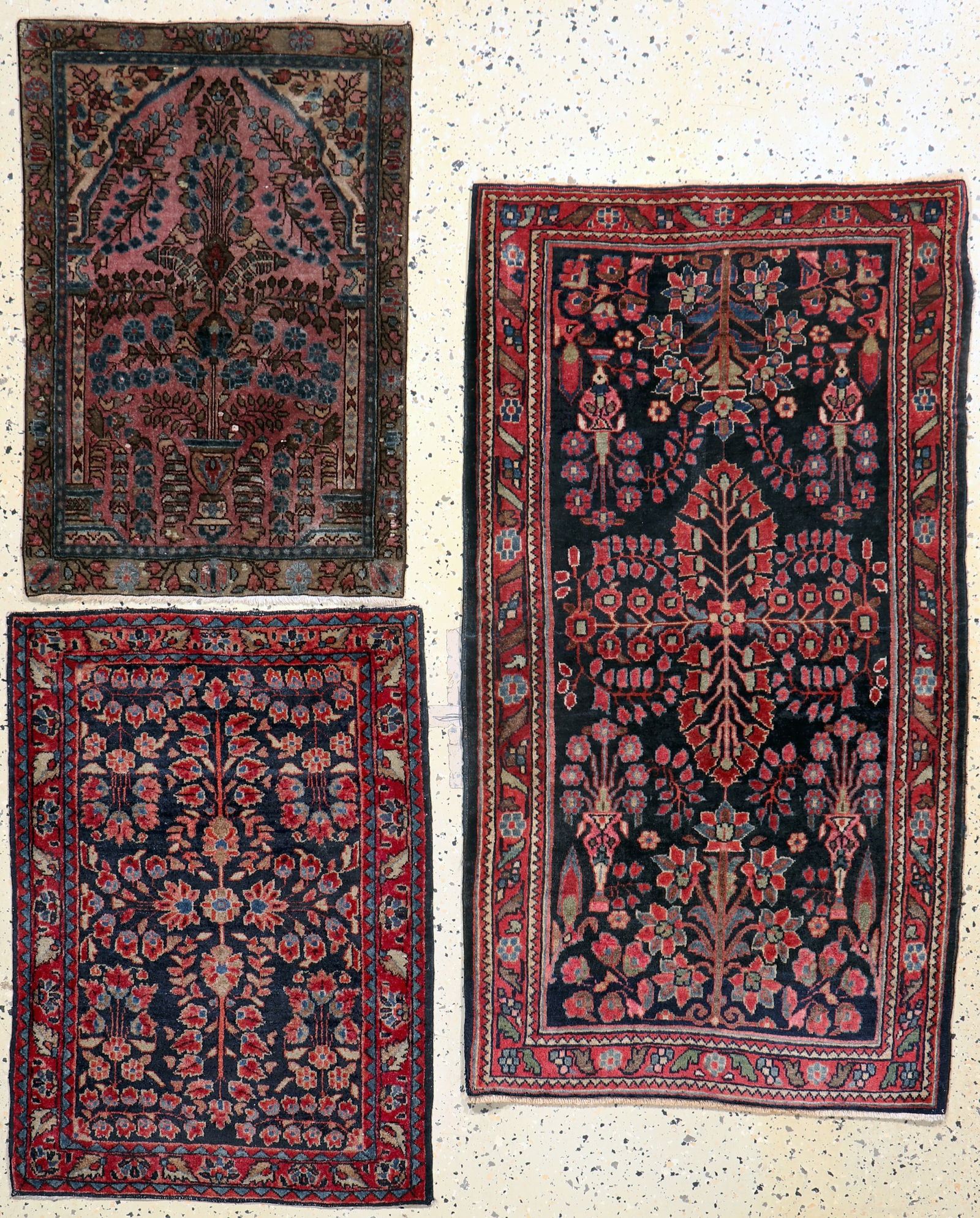 3 Lots Saruk antique, Persia, around 1900, wool on (1 of 8)