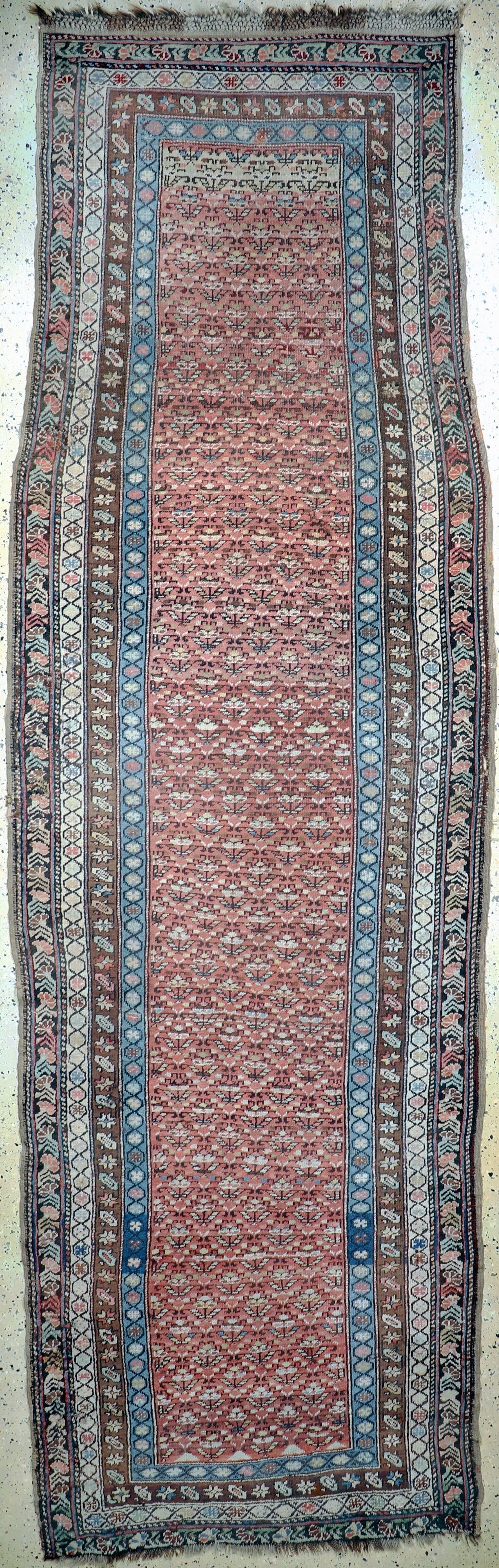 Antique Kazak, Caucasus, 19th century, wool onwool: Antique Kazak, Caucasus, 19th century, wool onwool, approx. 385 x 120 cm, condition: 4. Rugs, Carpets & Flatweaves. Dont forget to check out the uploaded detail fotos!