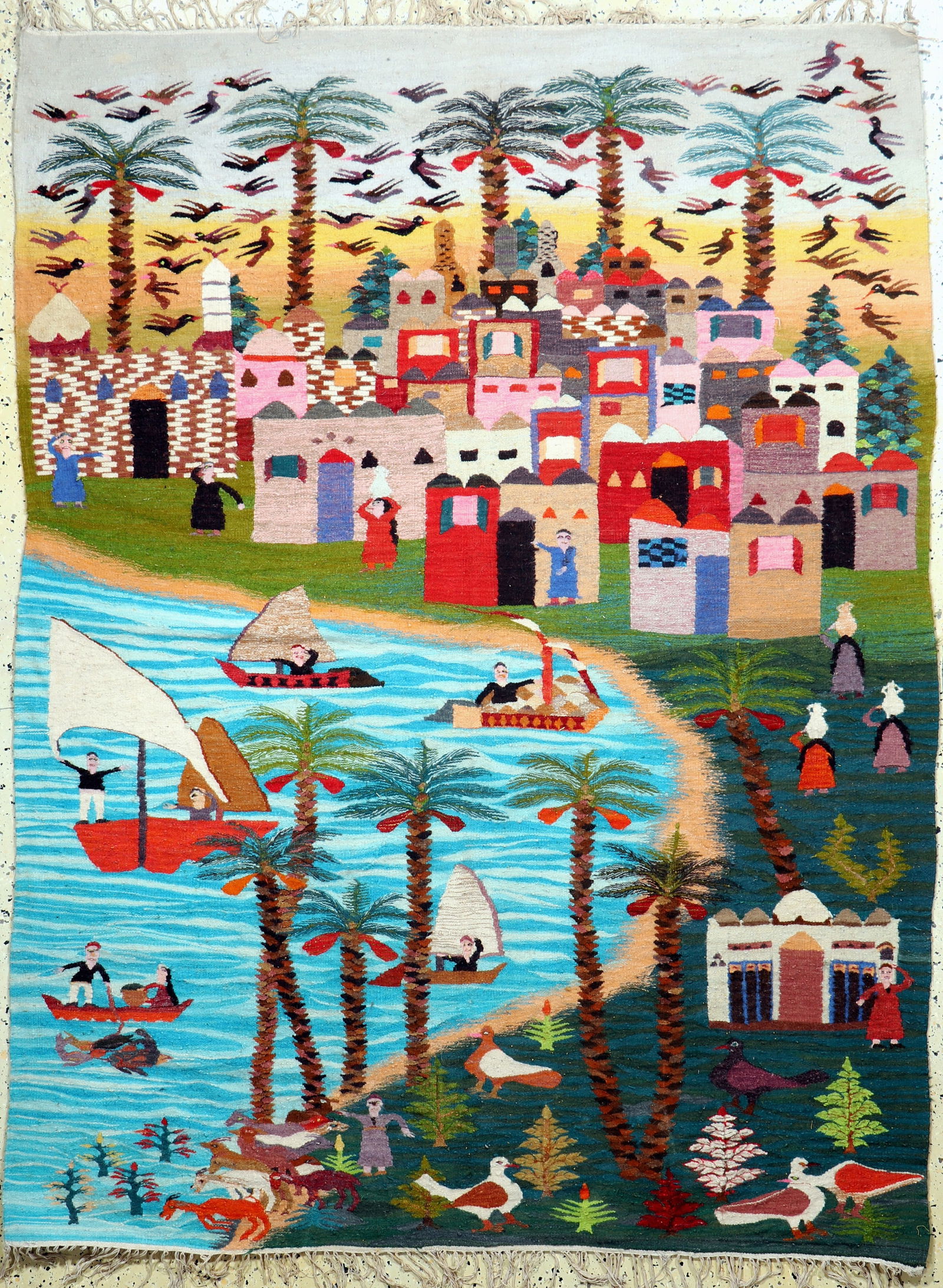 Kilim, Tunisia, mid-20th century, wool on cotton: Kilim, Tunisia, mid-20th century, wool on cotton, approx. 200 x 153 cm, condition: 1-2. Rugs, Carpets & Flatweaves. Dont forget to check out the uploaded detail fotos!