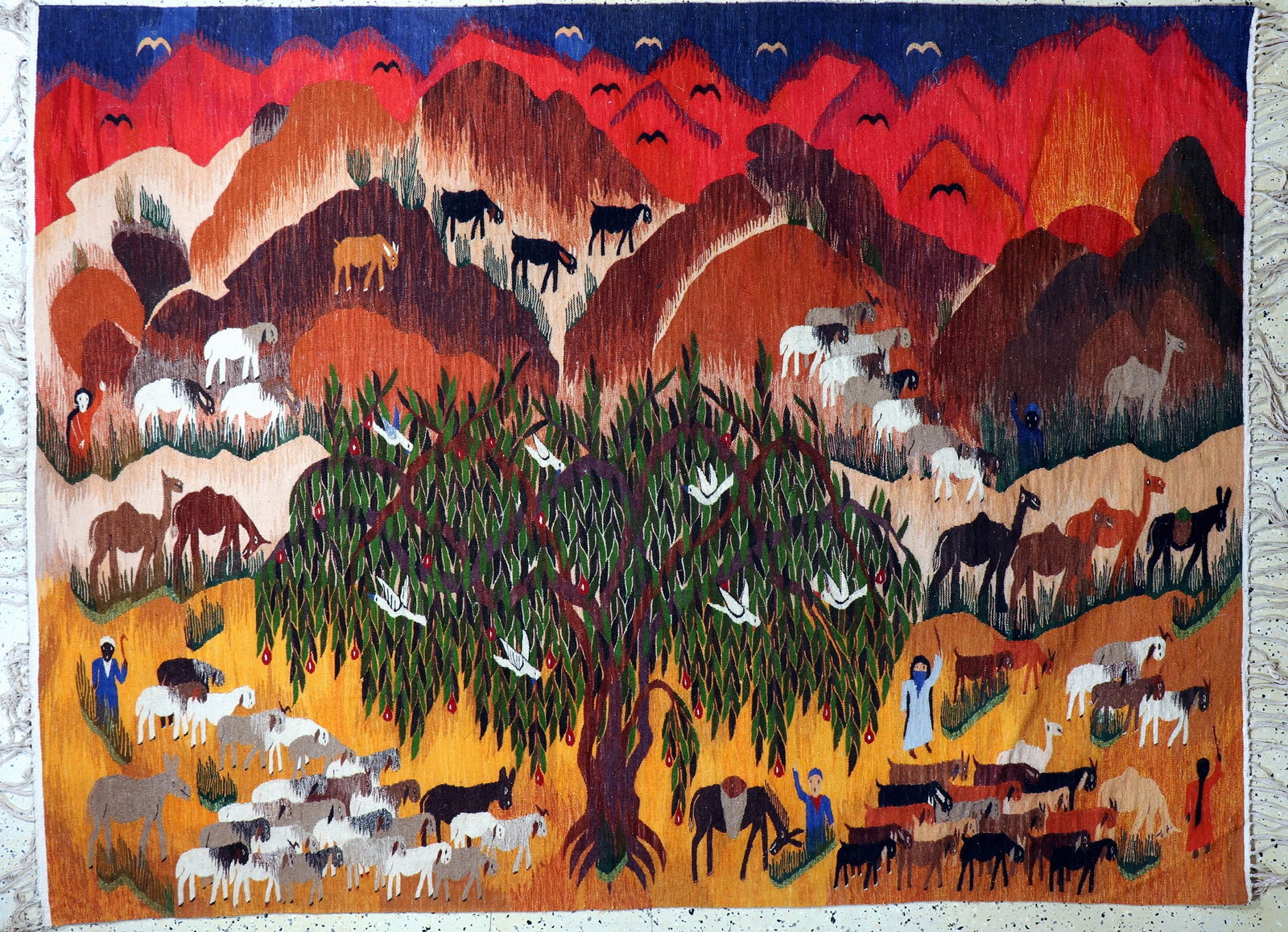 Kilim, Tunisia, mid-20th century, wool on cotton: Kilim, Tunisia, mid-20th century, wool on cotton, approx. 240 x 180 cm, condition: 1-2. Rugs, Carpets & Flatweaves. Dont forget to check out the uploaded detail fotos!