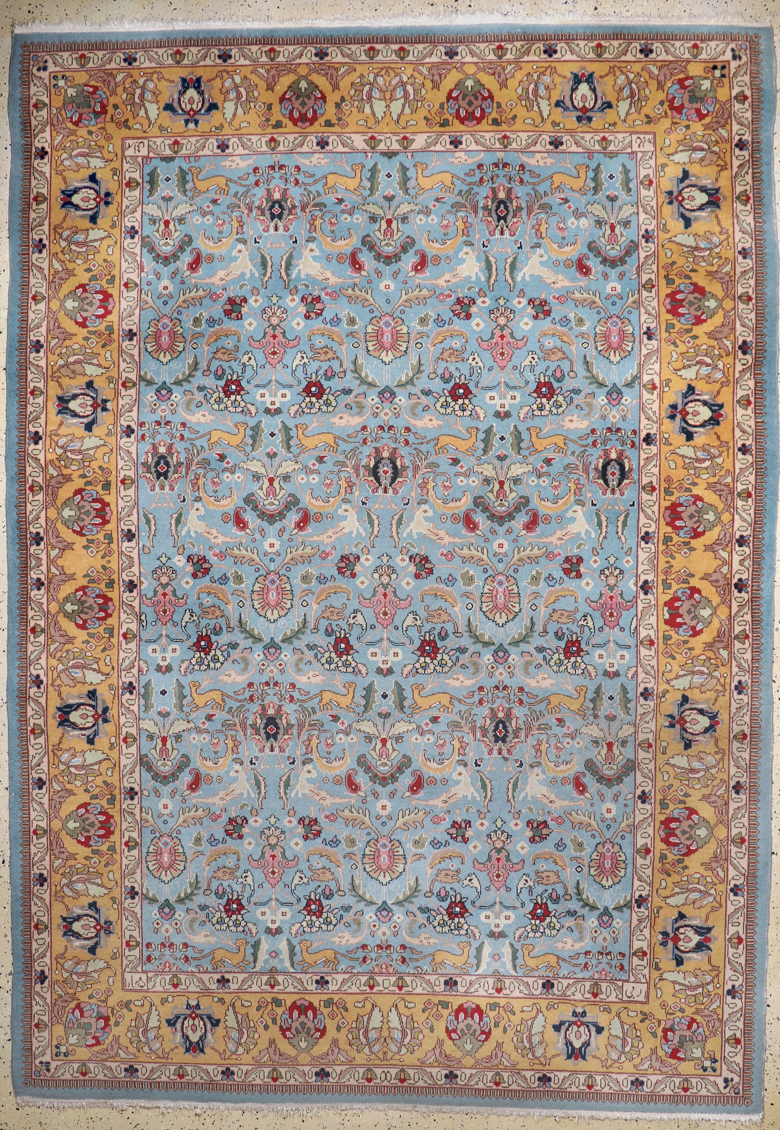 Tabriz, Romania, late 20th century., wool on cotton: Tabriz, Romania, late 20th century., wool on cotton, approx. 337 x 237 cm, condition: 2-3. Rugs, Carpets & Flatweaves. Dont forget to check out the uploaded detail fotos!