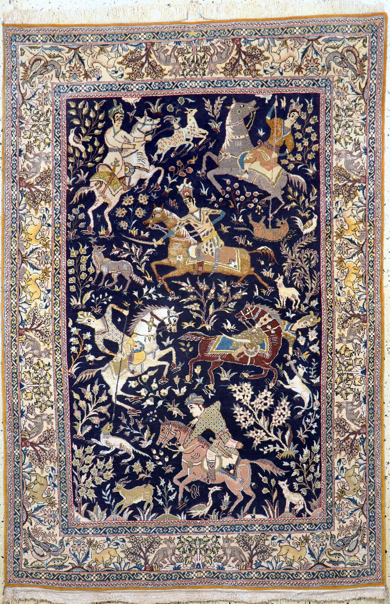 Qum cork, Persia, mid-20th century, corkwool with silk (1 of 7)