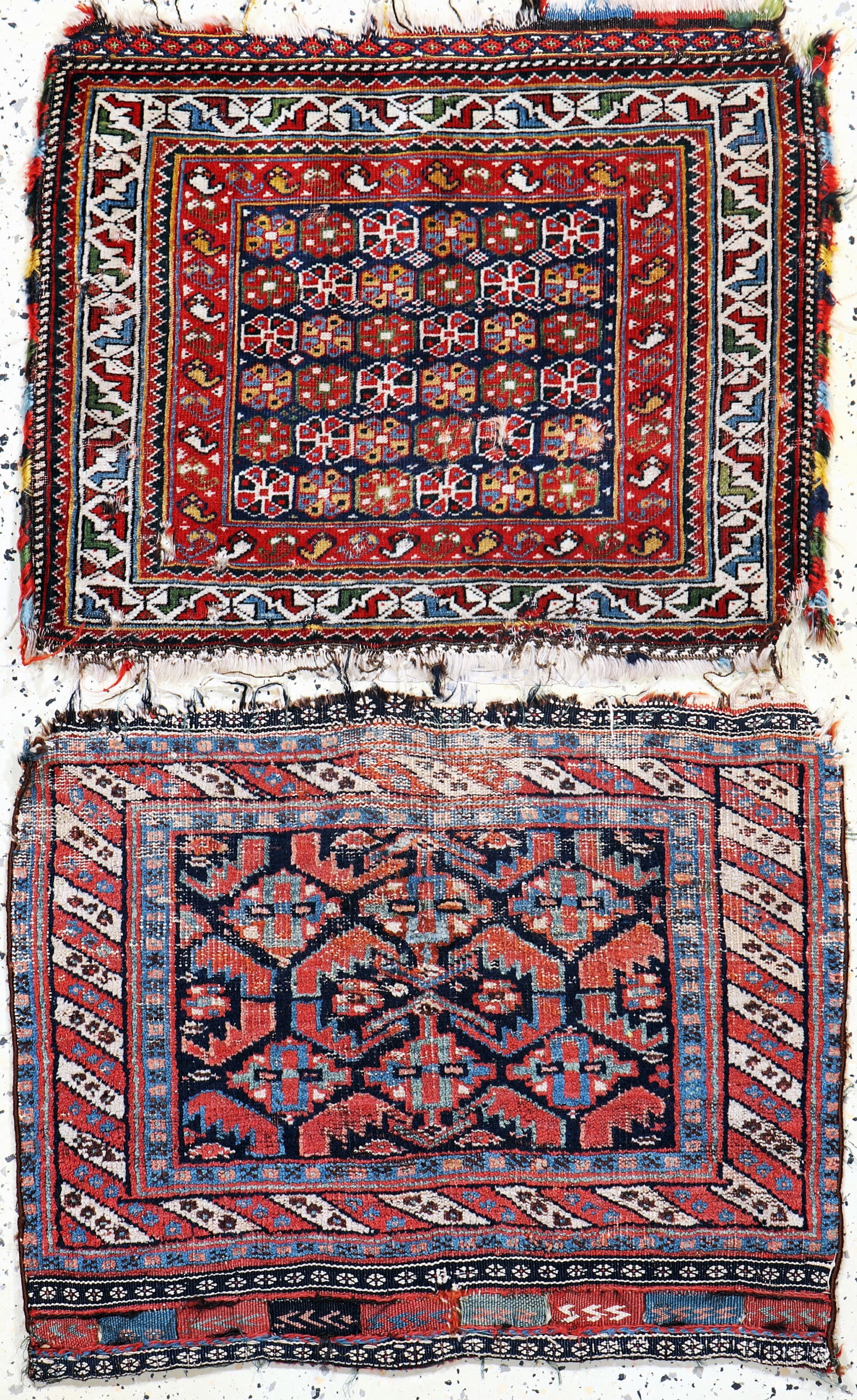 2 Lots bag face antique, Persia, around 1900, wool on (1 of 5)
