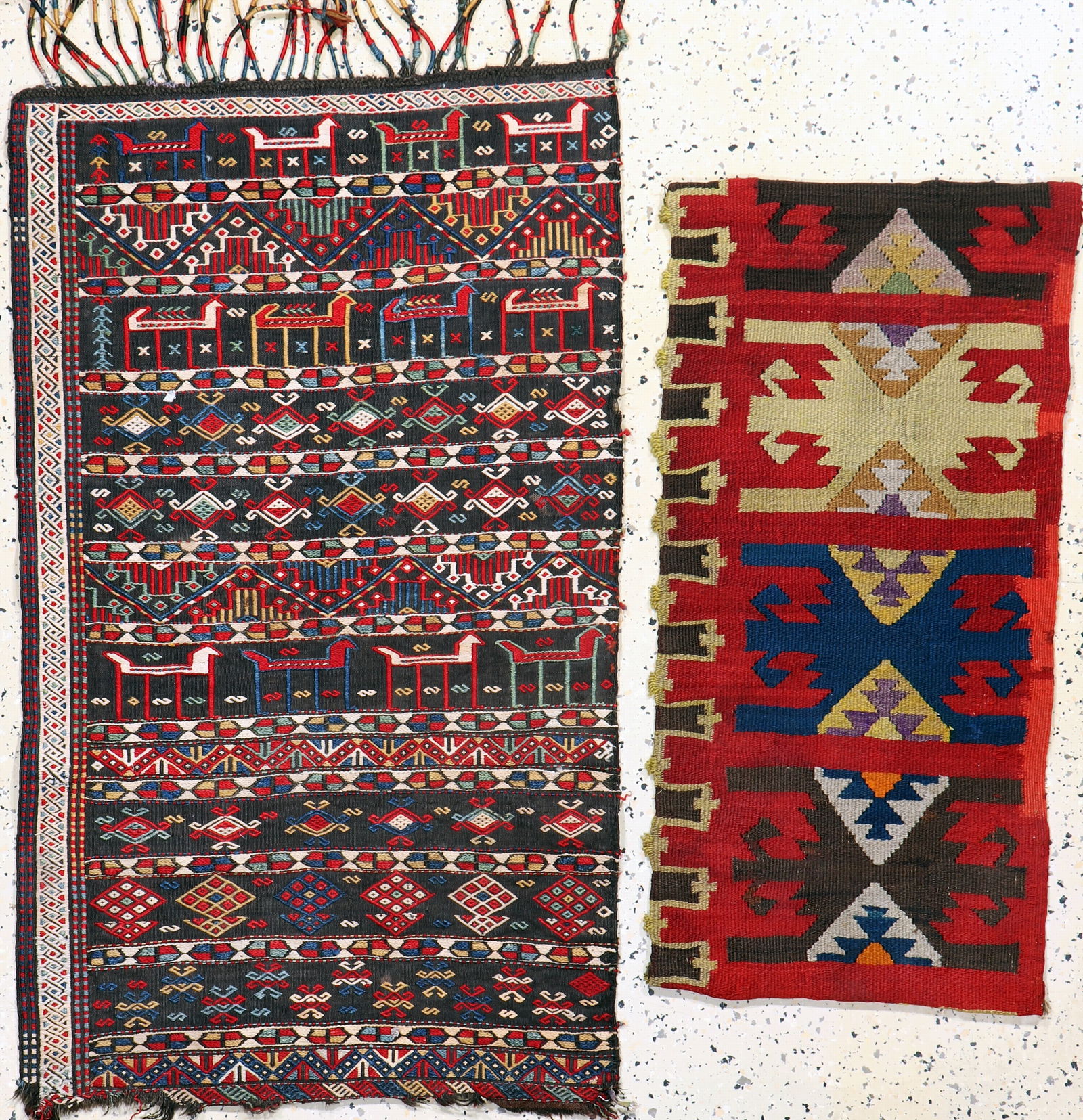 2 lots of Kilim fragments, Turkey, around 1900, wool (1 of 6)