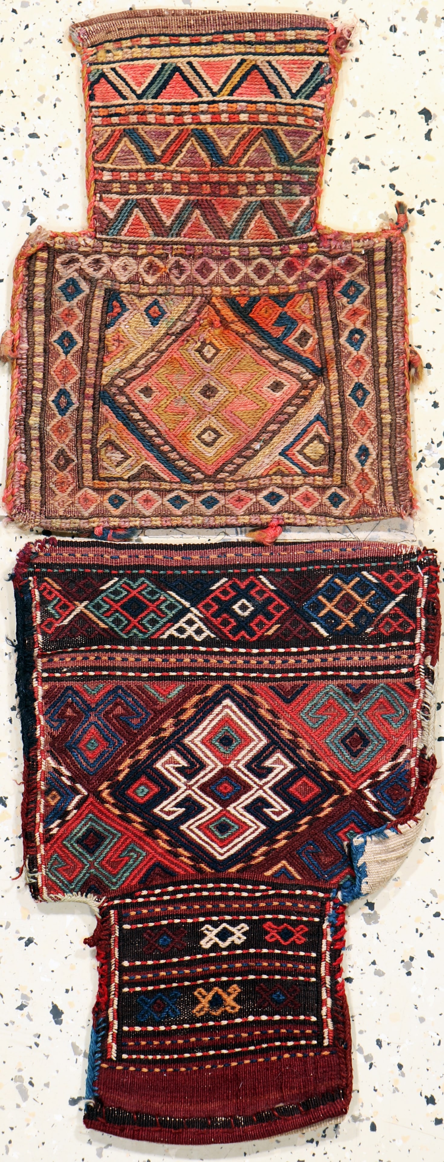 2 lots of antique salt bag, Persia, around 1900, wool (1 of 5)