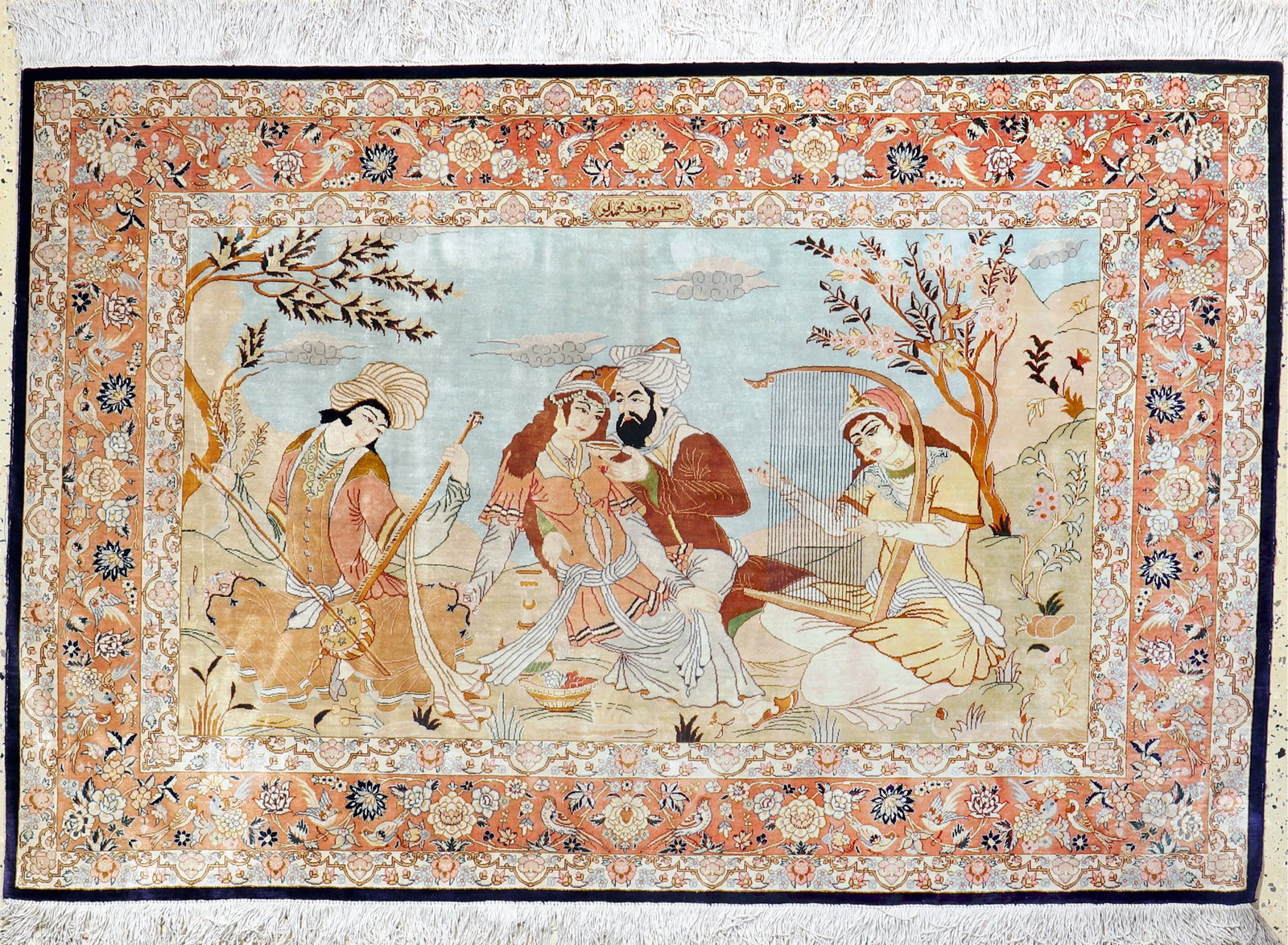 Qum silk fine signed, Persia, late 20th century (1 of 8)