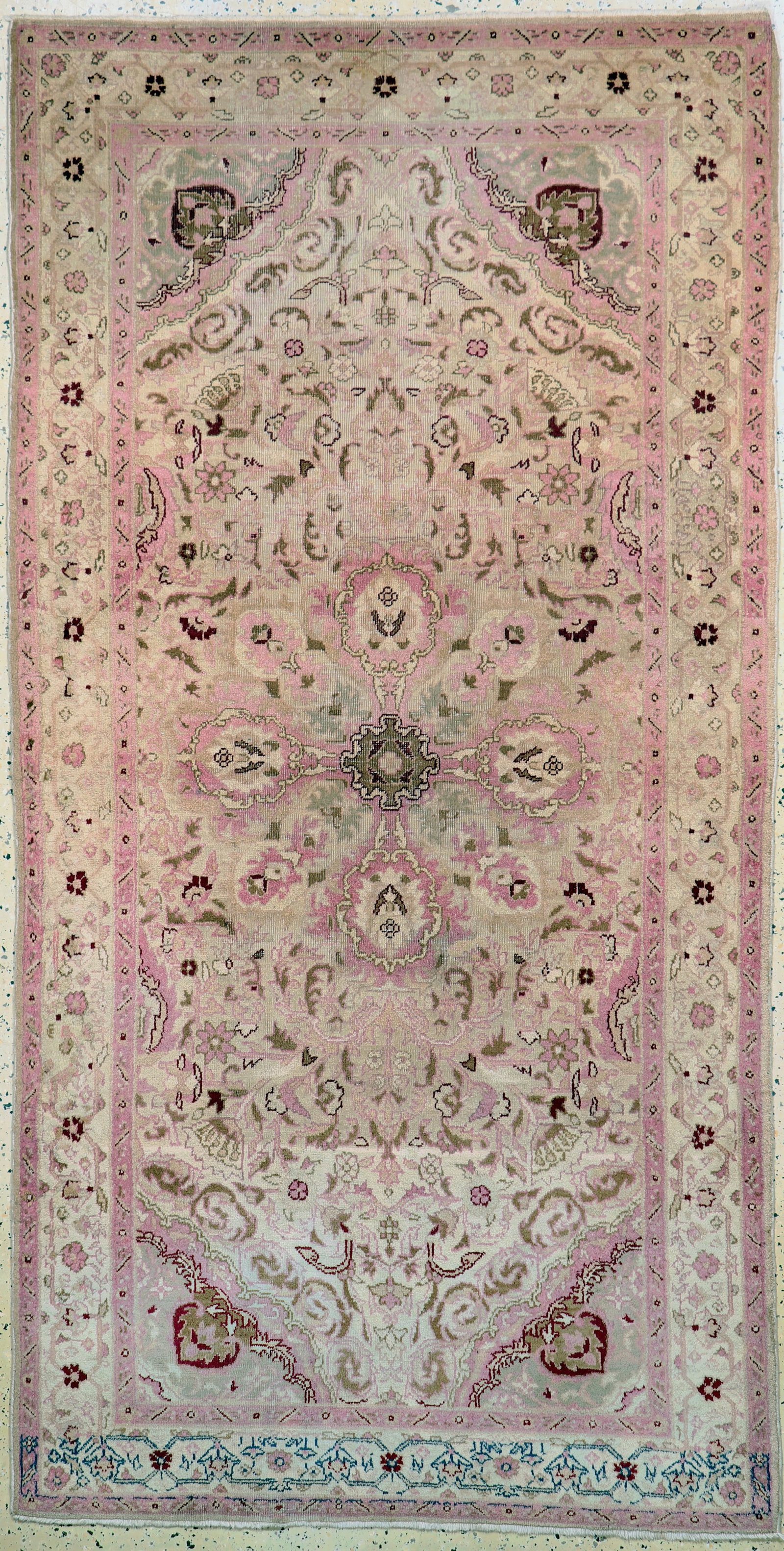 Agra antique, India, around 1900, wool on cotton: Agra antique, India, around 1900, wool on cotton, approx. 240 x 125 cm, cleaned, condition: 2. Rugs, Carpets & Flatweaves