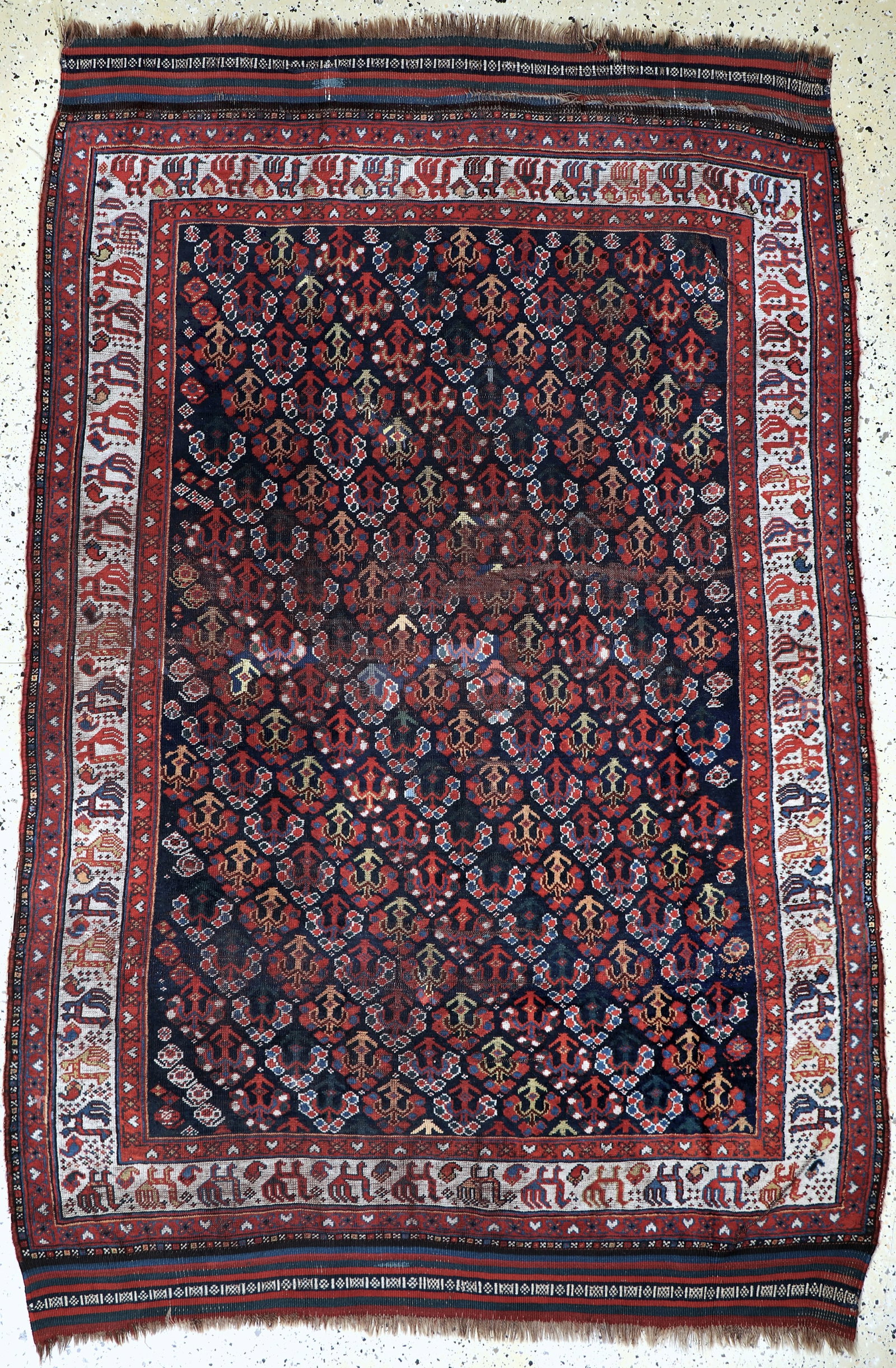 Khamseh antique, Persia, around 1900, wool on wool (1 of 9)