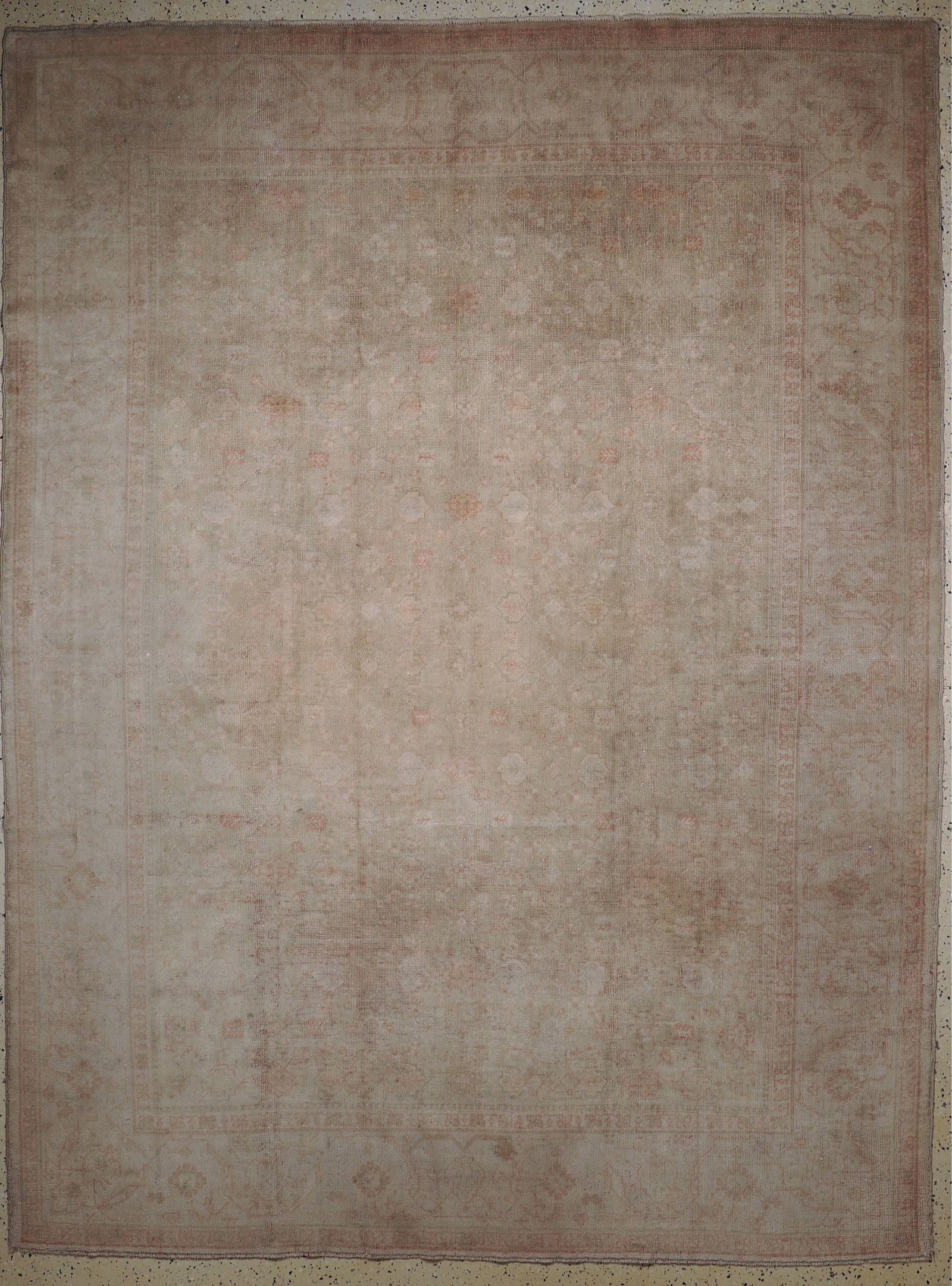 Uschak antique, Turkey, 19.Jhd, Wolle auf Wolle: Uschak antique, Turkey, 19.Jhd, Wolle auf Wolle, approx. 340 x 255 cm, condition: 3, (restauriert). Rugs, Carpets & Flatweaves