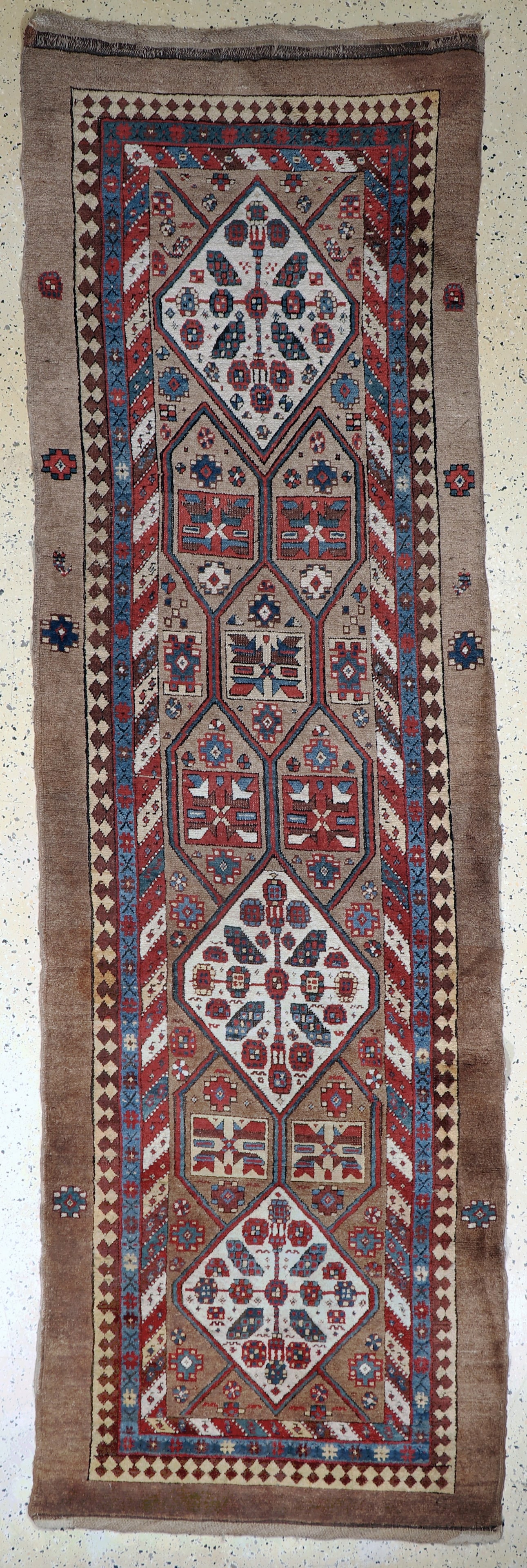 Antique Sarab, Persia, 19th century, camel wool: Antique Sarab, Persia, 19th century, camel wool, approx. 330 x 103 cm, condition: 2 (stains), restored. Rugs, Carpets & Flatweaves.