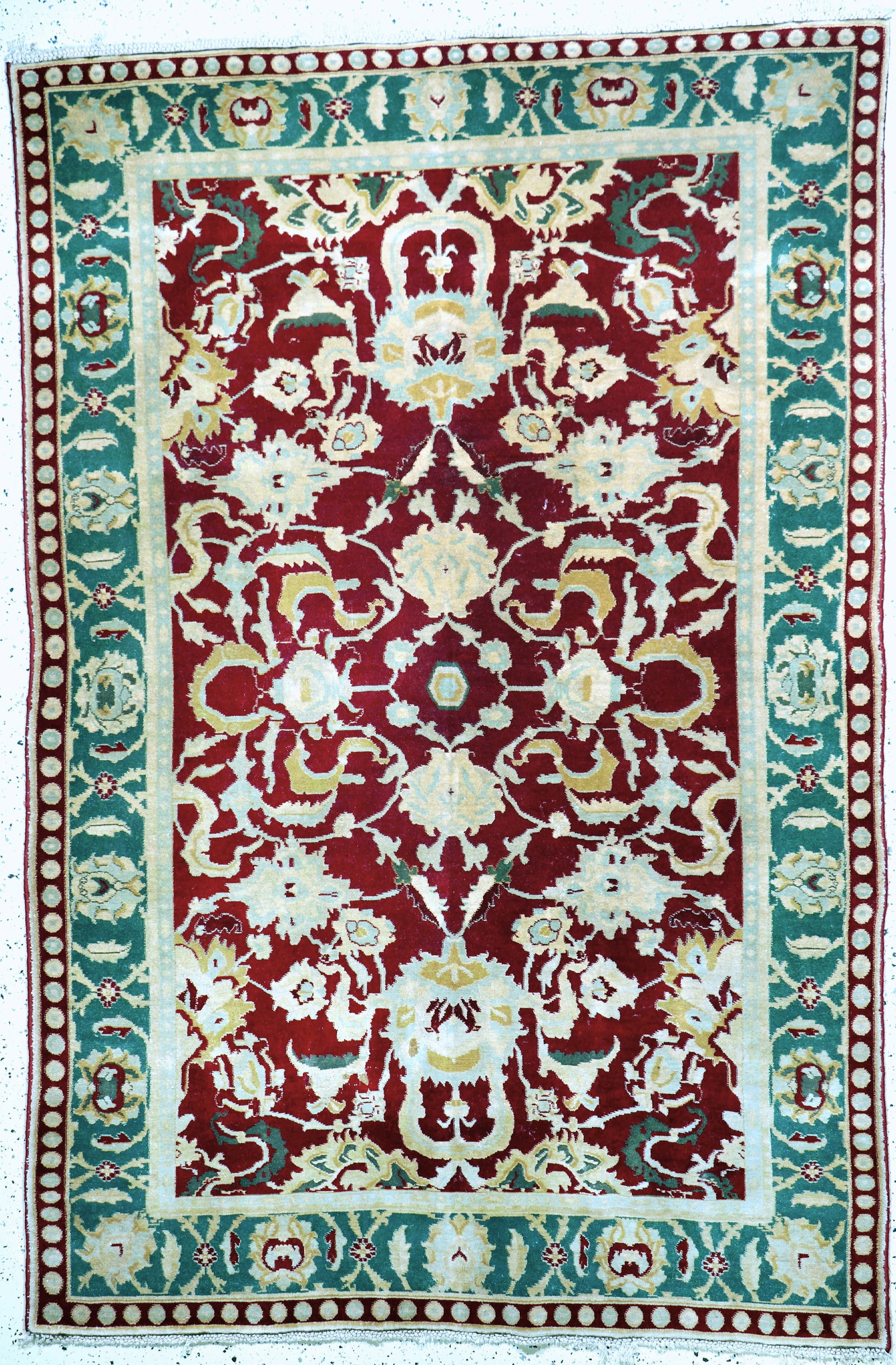 Antique Agra, India, around 1900, wool on cotton: Antique Agra, India, around 1900, wool on cotton, approx. 270 x 180 cm, cleaned, condition: 1-2. Rugs, Carpets & Flatweaves