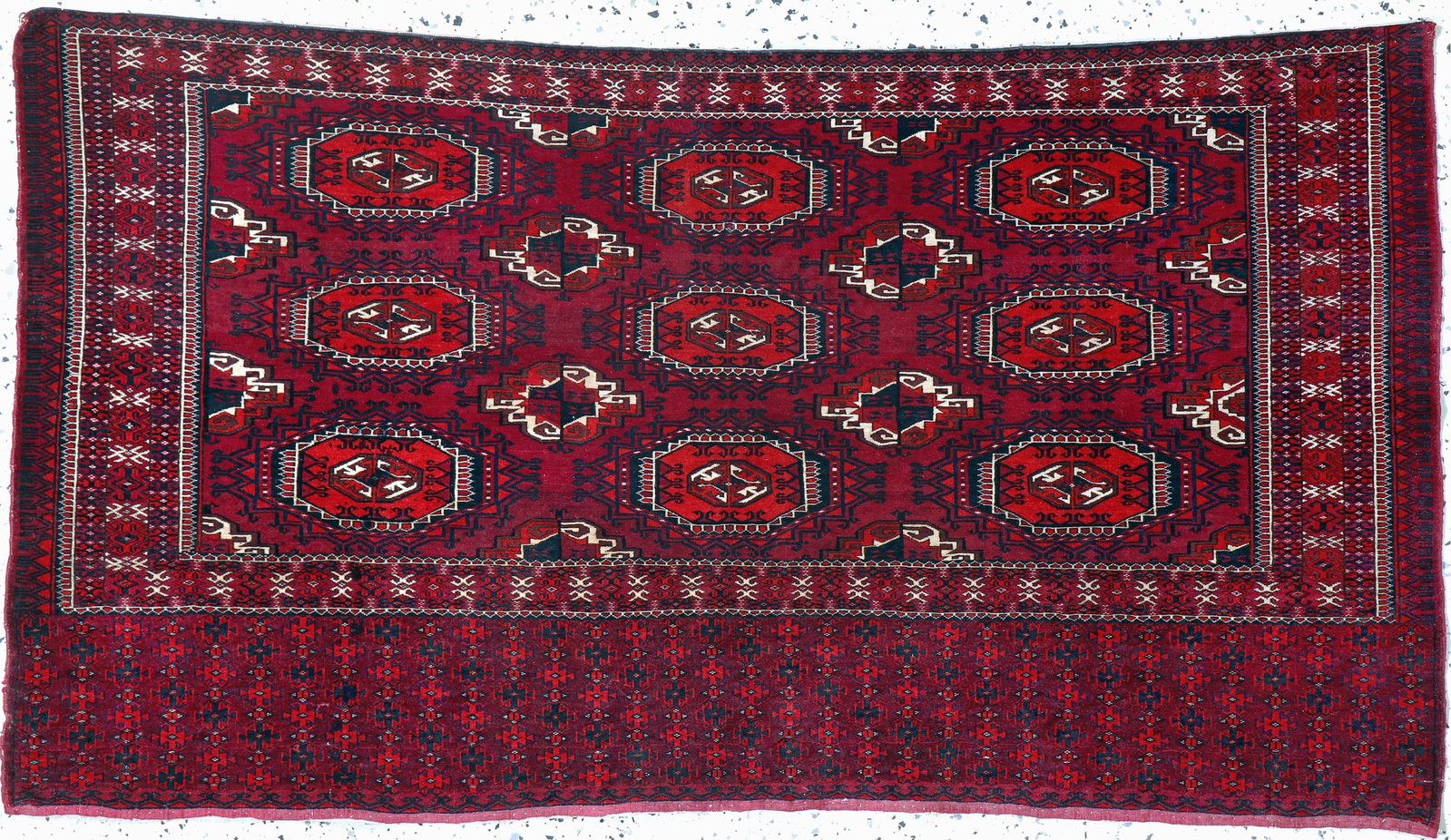 Salor-Jowal antique, Turkmenistan, 19th century: Salor-Jowal antique, Turkmenistan, 19th century, wool on wool, approx. 141 x 77 cm, condition: 2. Rugs, Carpets & Flatweaves