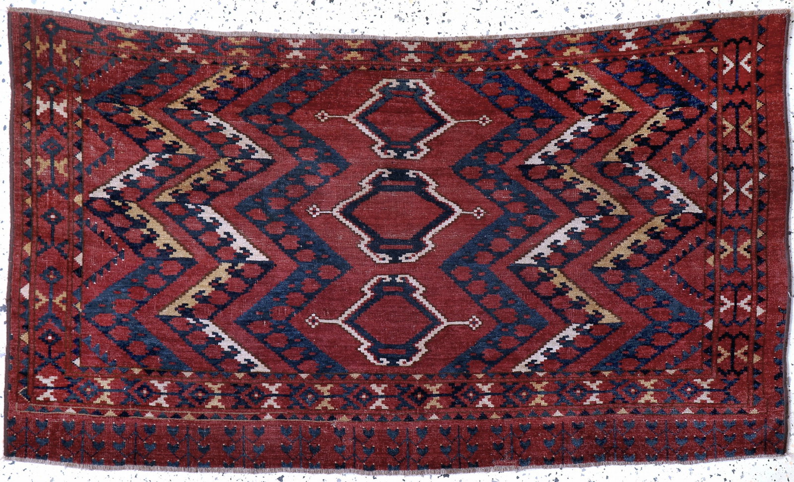 Ersari Jowal antique, Turkmenistan, 19th century: Ersari Jowal antique, Turkmenistan, 19th century, wool on wool, approx. 155 x 86 cm, condition: 3. Rugs, Carpets & Flatweaves