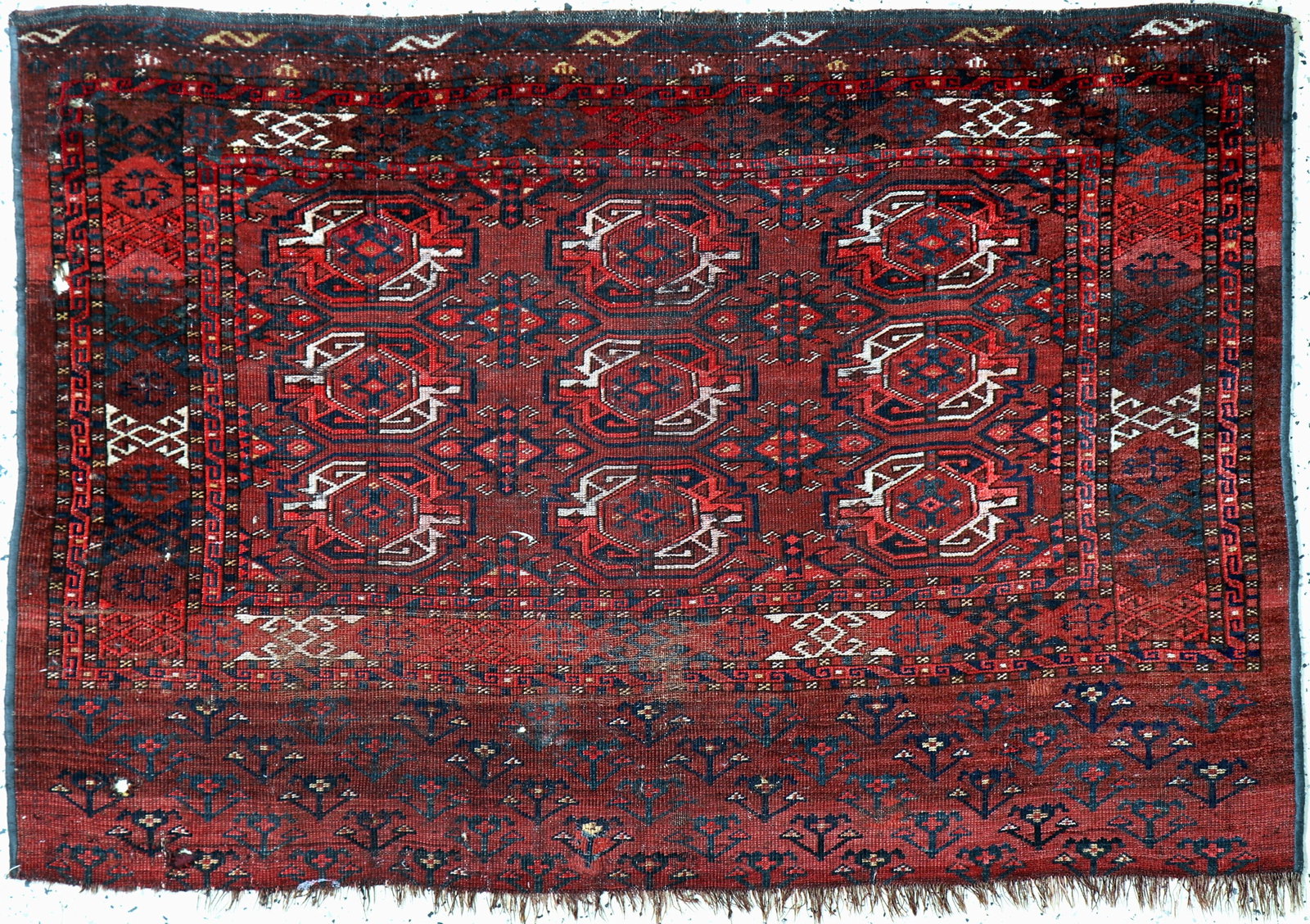 Ersari Jowal antique, Turkmenistan, 19th century: Ersari Jowal antique, Turkmenistan, 19th century, wool on wool, approx. 145 x 97 cm, condition: 4. Rugs, Carpets & Flatweaves