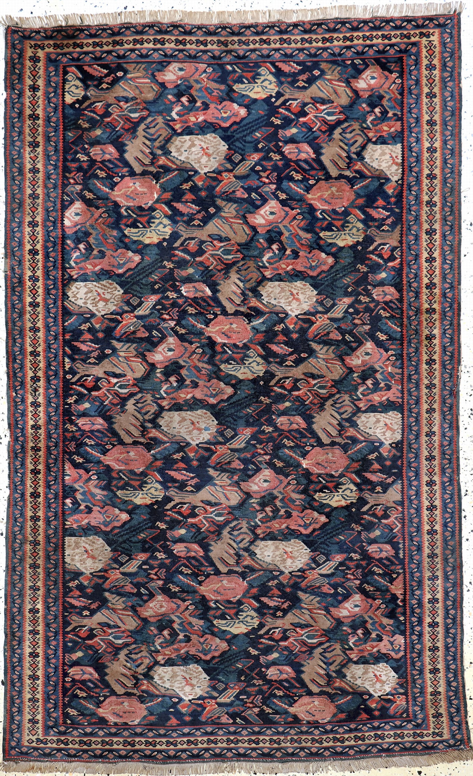 Senneh Kilim antique, Persia, 19th century, wool on: Senneh Kilim antique, Persia, 19th century, wool on wool, approx. 200 x 125 cm, condition:3 (small restoration). Rugs, Carpets & Flatweaves