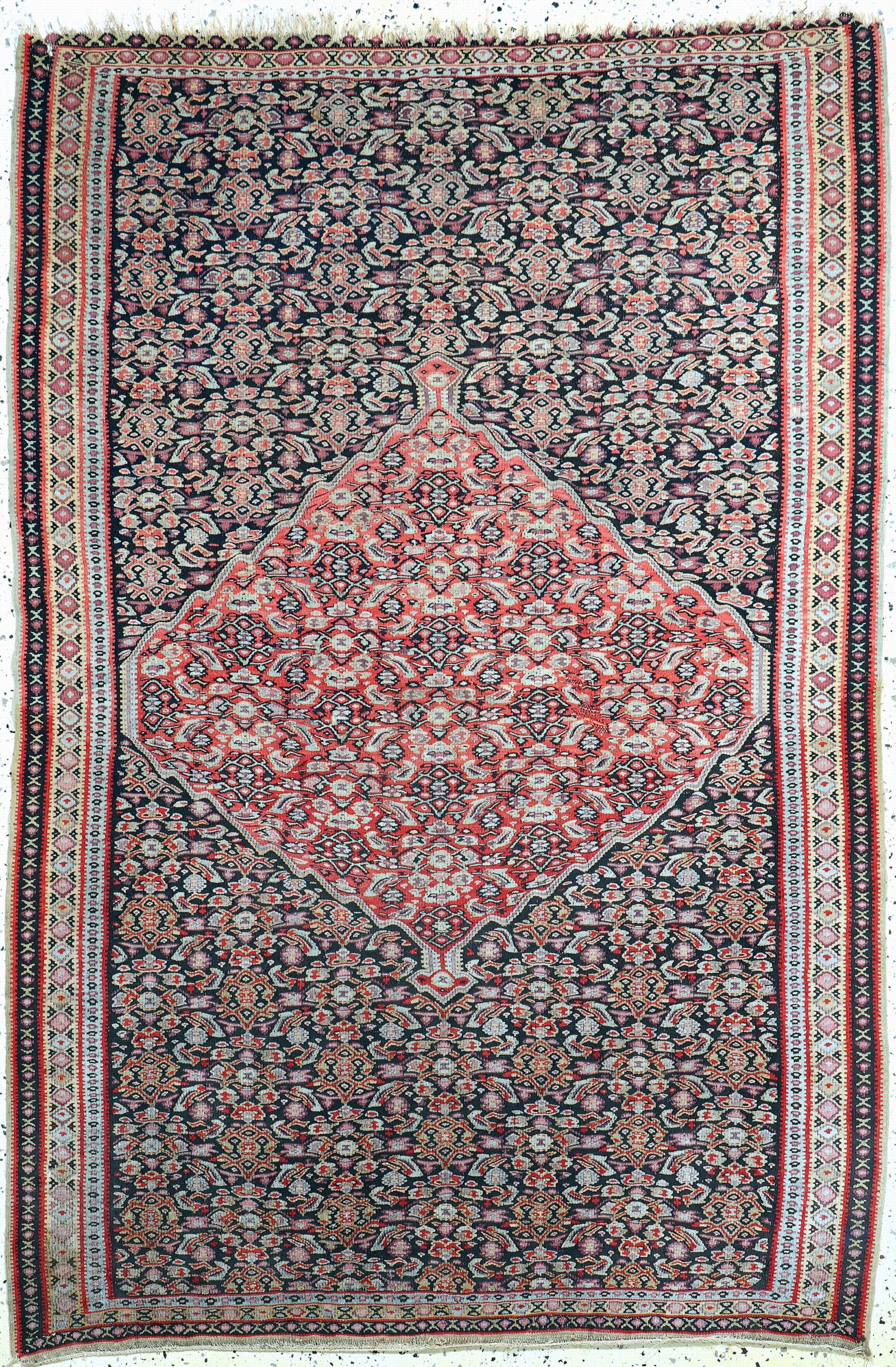 Senneh Kilim antique, Persia, 19th century, wool on (1 of 7)