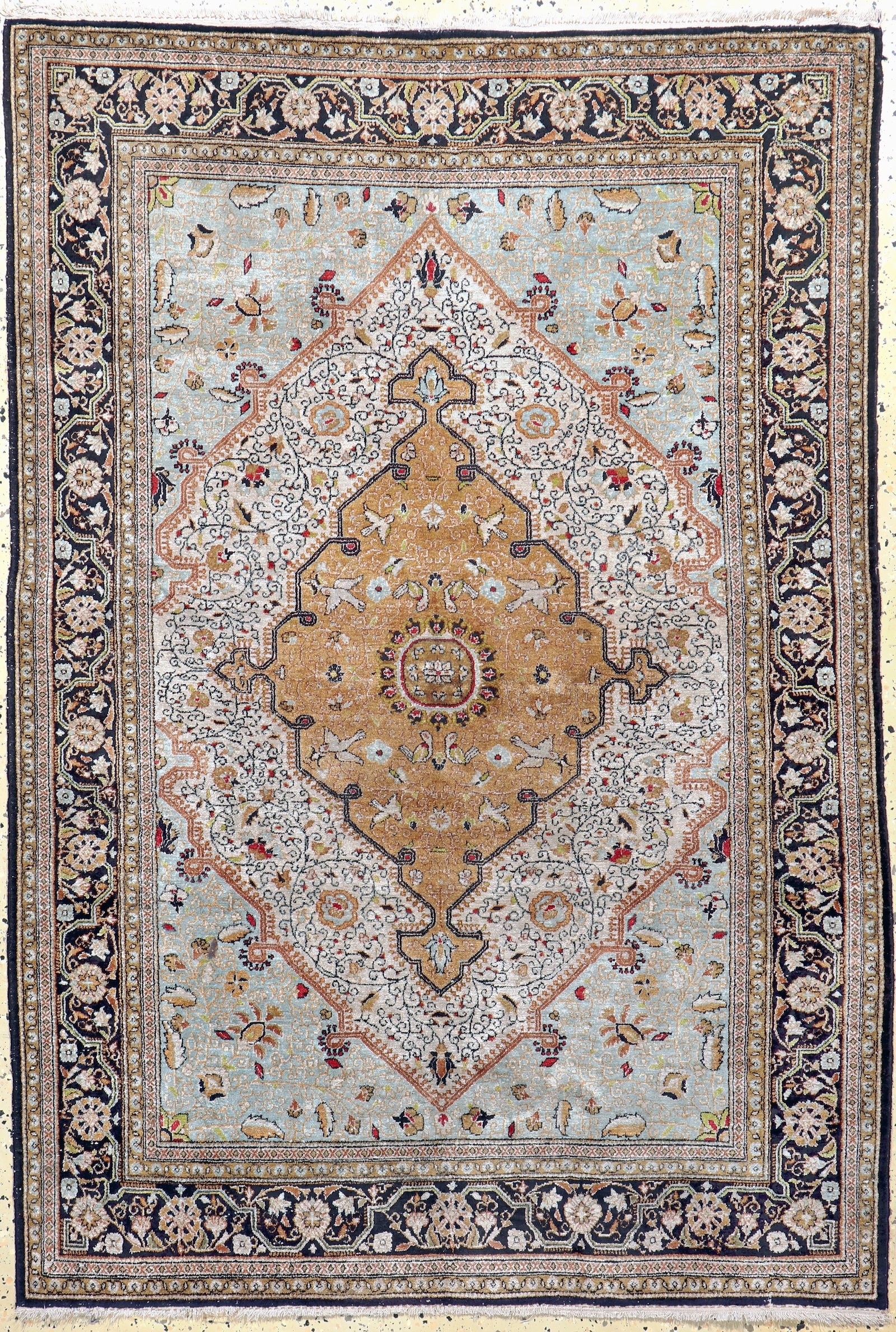 Qum silk, Persia, mid-20th century, pure natural (1 of 6)