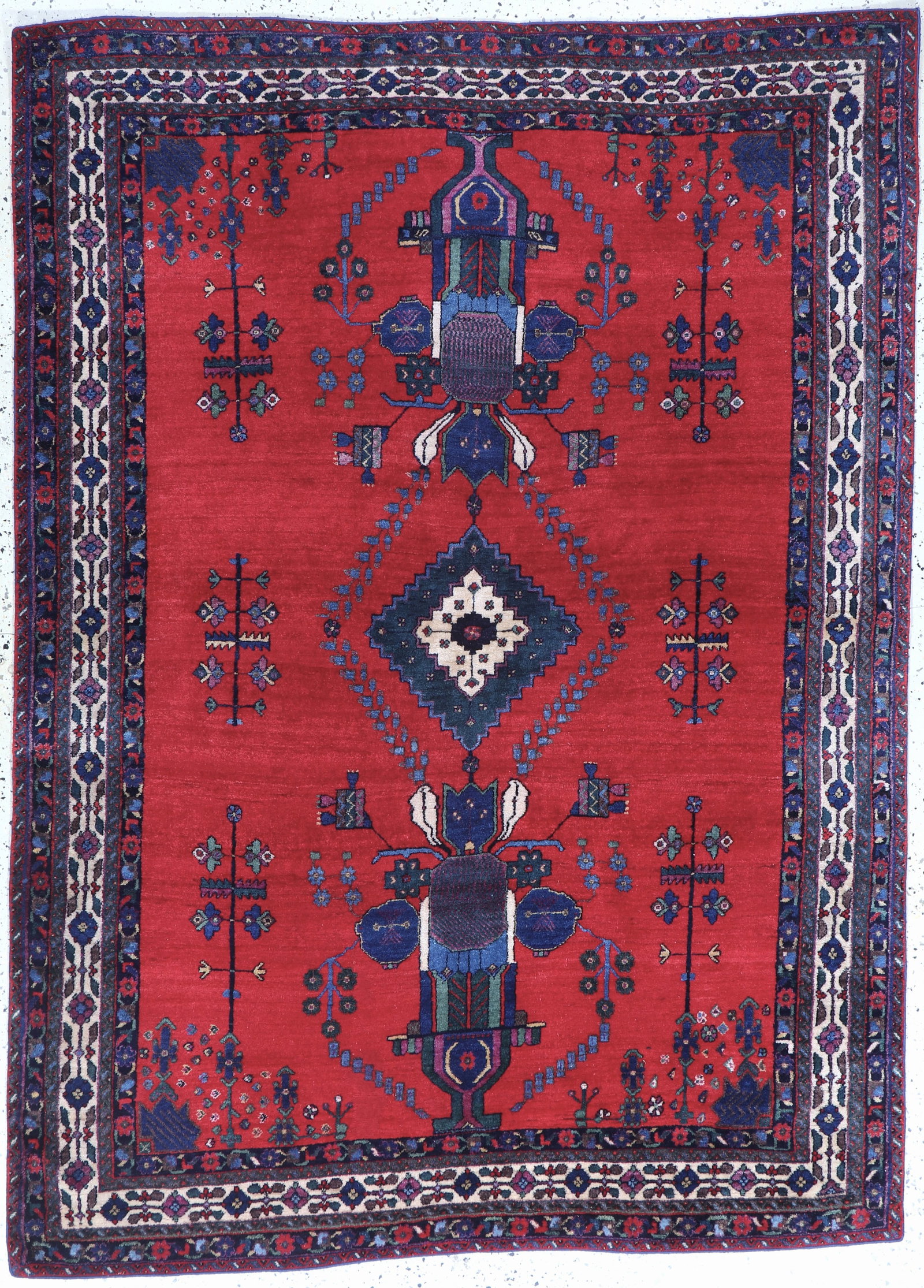 Sirjan old, Persia, mid-20th century, wool on cotton: Sirjan old, Persia, mid-20th century, wool on cotton, approx. 225 x 163 cm, condition: 2-3. Rugs, Carpets & Flatweaves