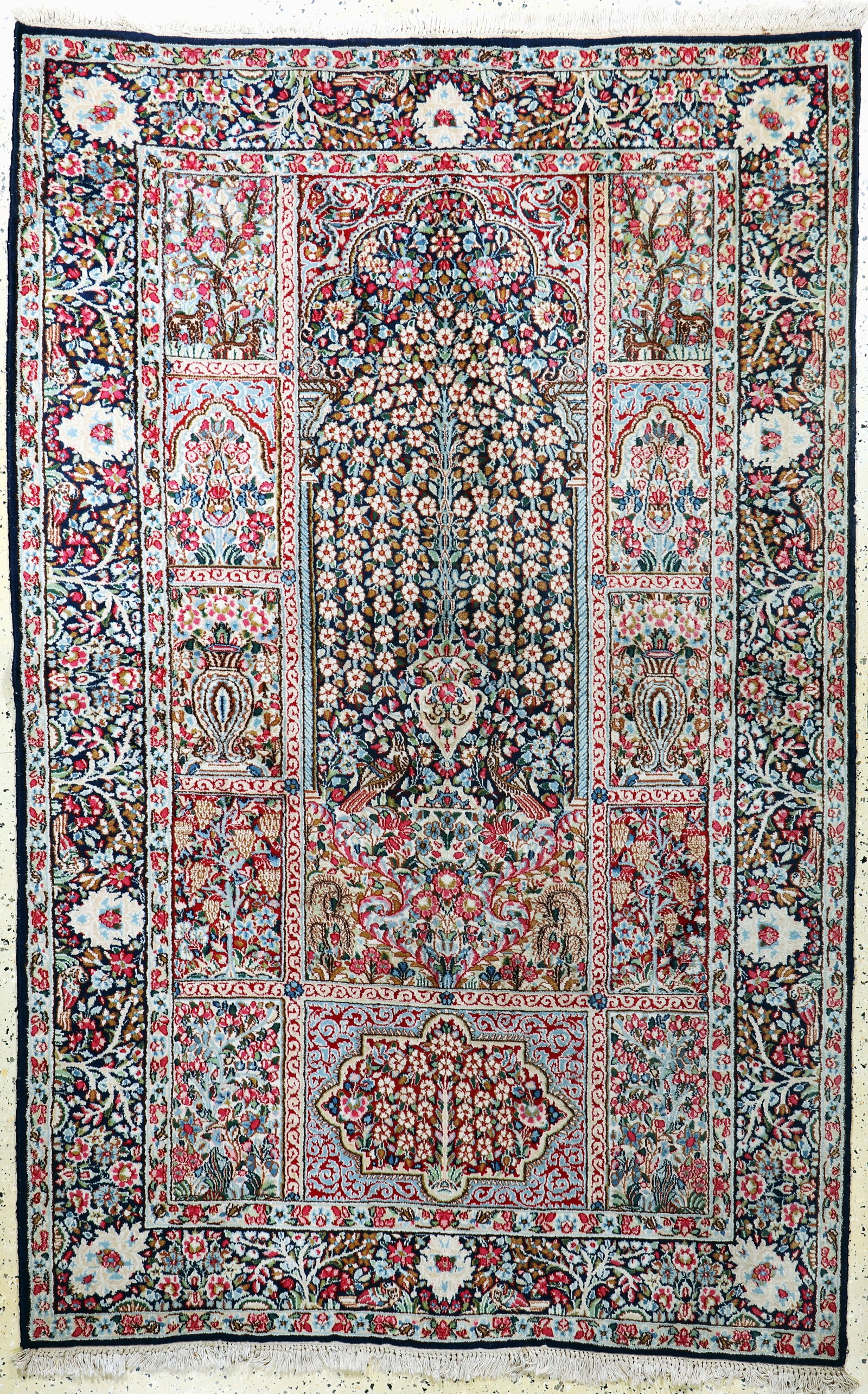 Kirman, Persia, mid-20th century, wool on cotton: Kirman, Persia, mid-20th century, wool on cotton, approx. 234 x 150 cm, minimal moth damage, condition: 2. Rugs, Carpets & Flatweaves. Rugs, Carpets & Flatweaves