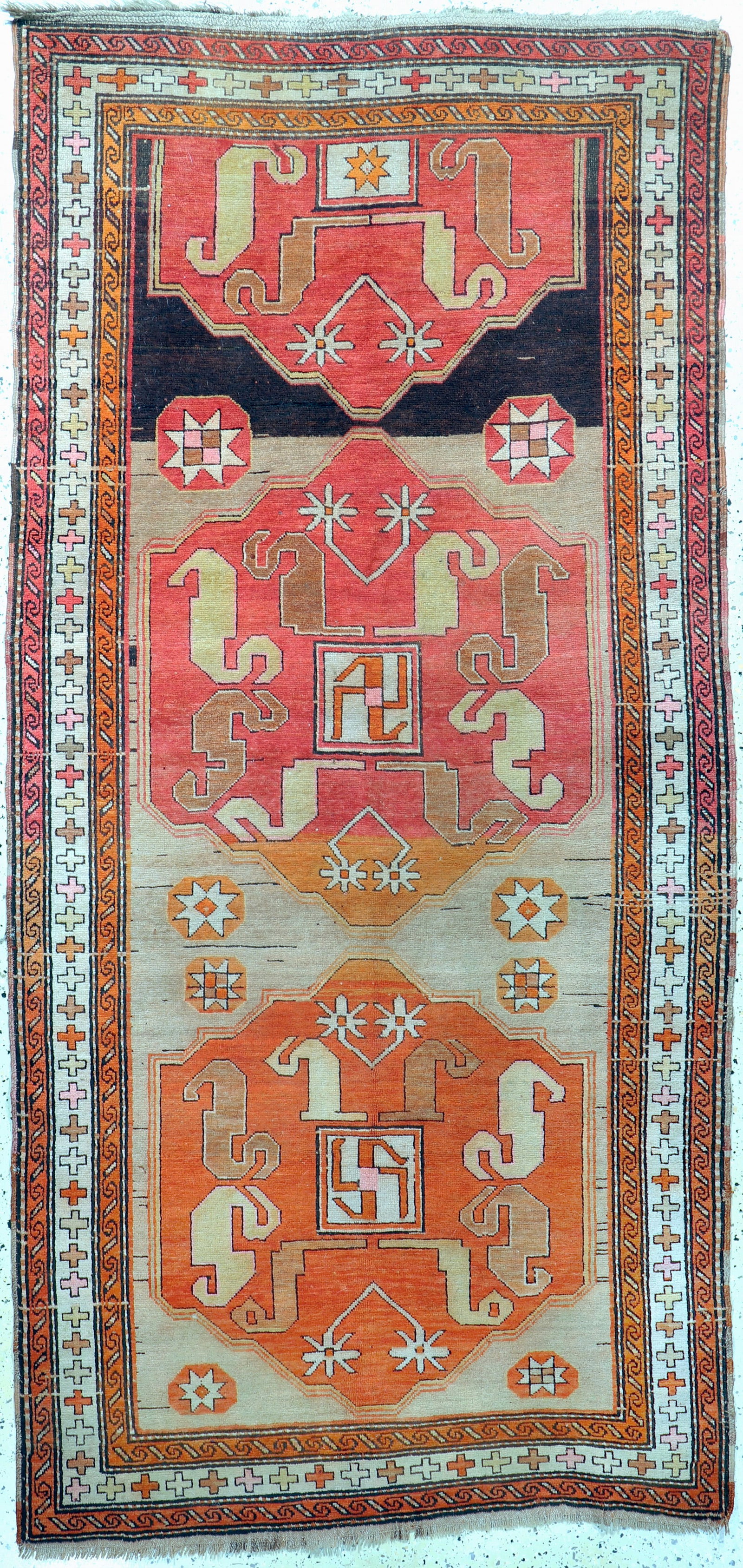 #'Cloud band#'Kazak antique, Caucasus, around 1900, wool (1 of 6)