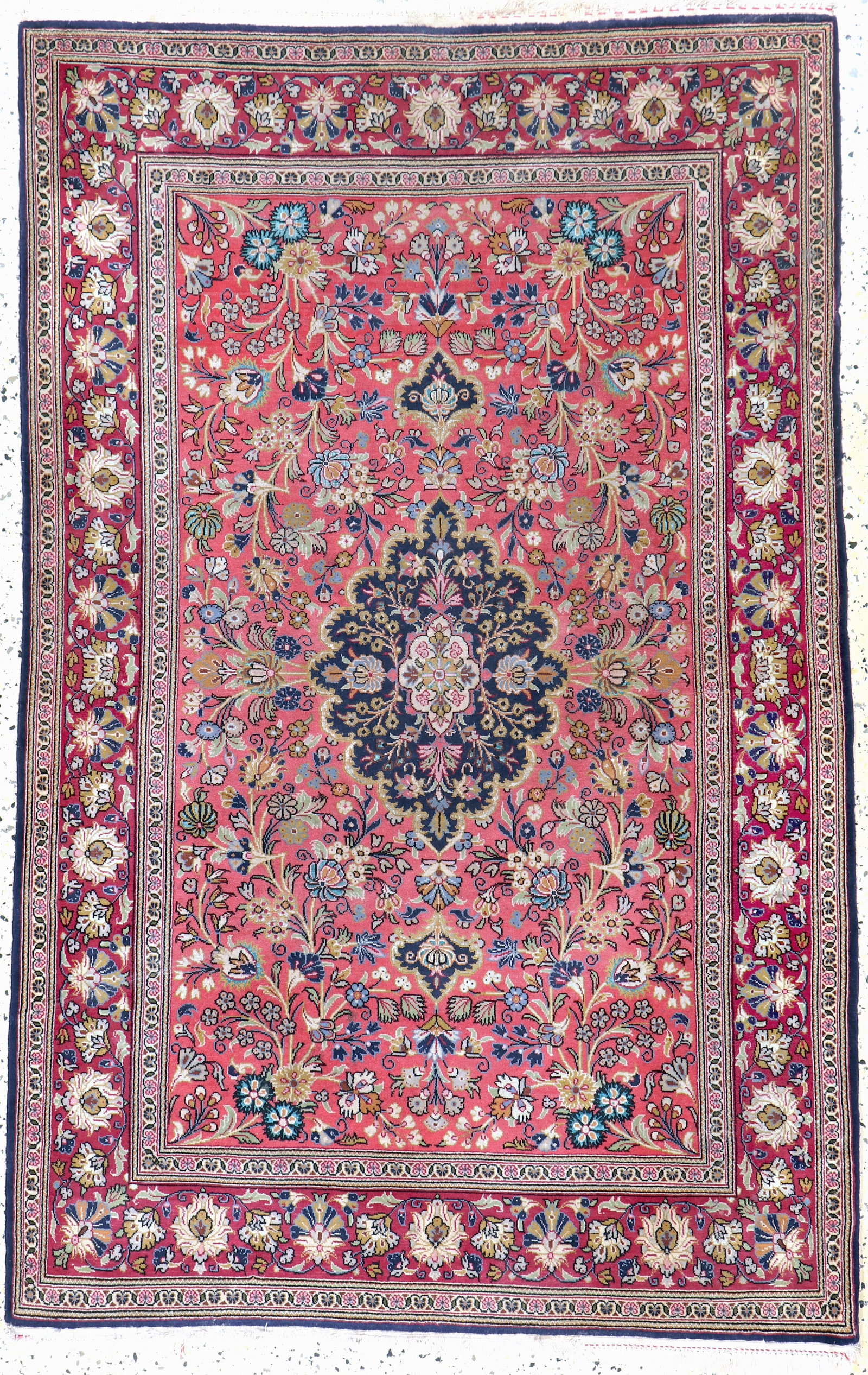 Qum cork fine, Persia, mid-20th century, corkwool: Qum cork fine, Persia, mid-20th century, corkwool with silk, approx. 160 x 105 cm, approx. 500,000 Kn/sm, condition: 2.Rugs, Carpets & Flatweaves