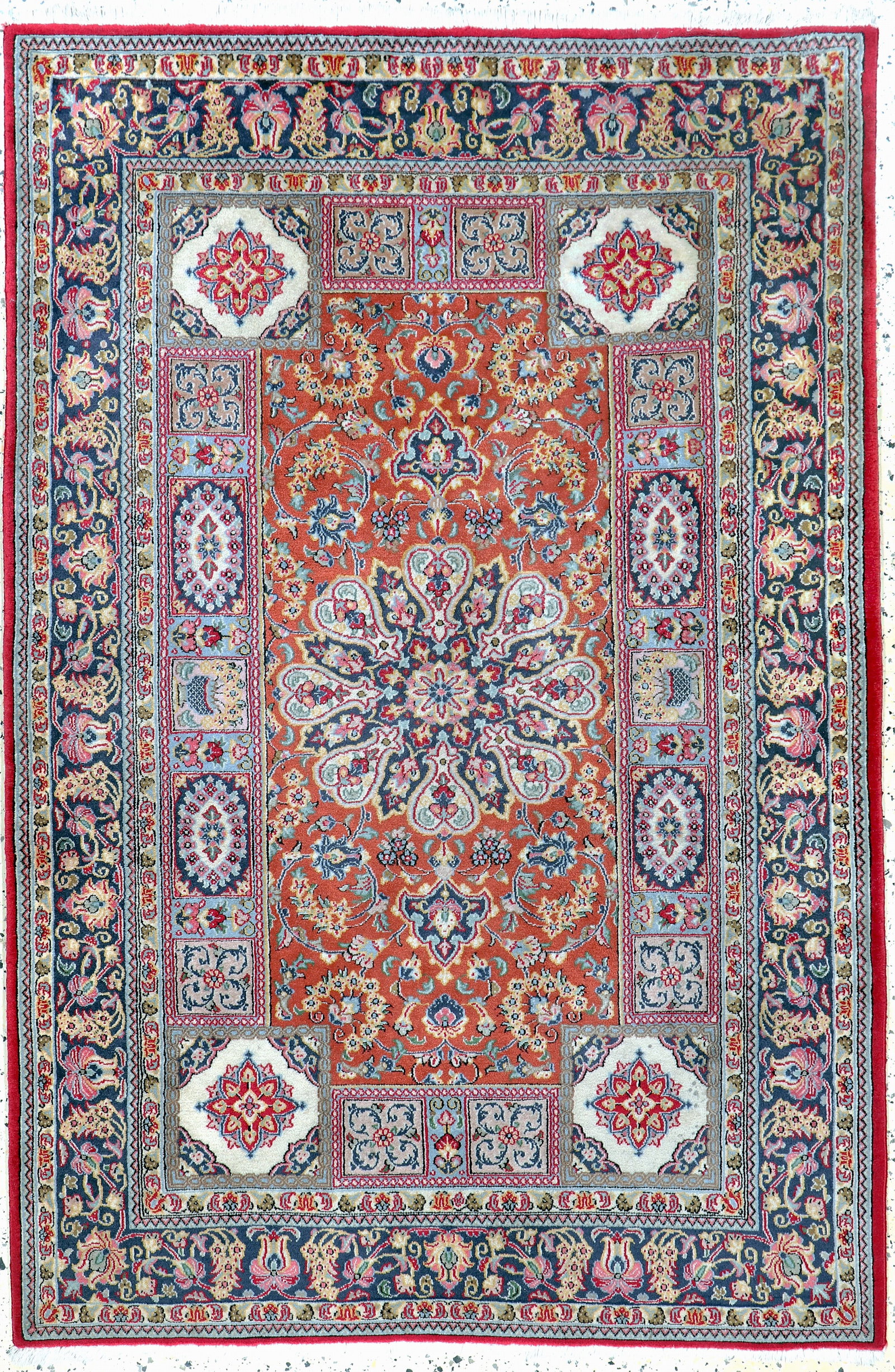 Qum cork fine, Persia, mid-20th century, corkwool on: Qum cork fine, Persia, mid-20th century, corkwool on cotton, approx. 178 x 120 cm, condition: 2.Rugs, Carpets & Flatweaves