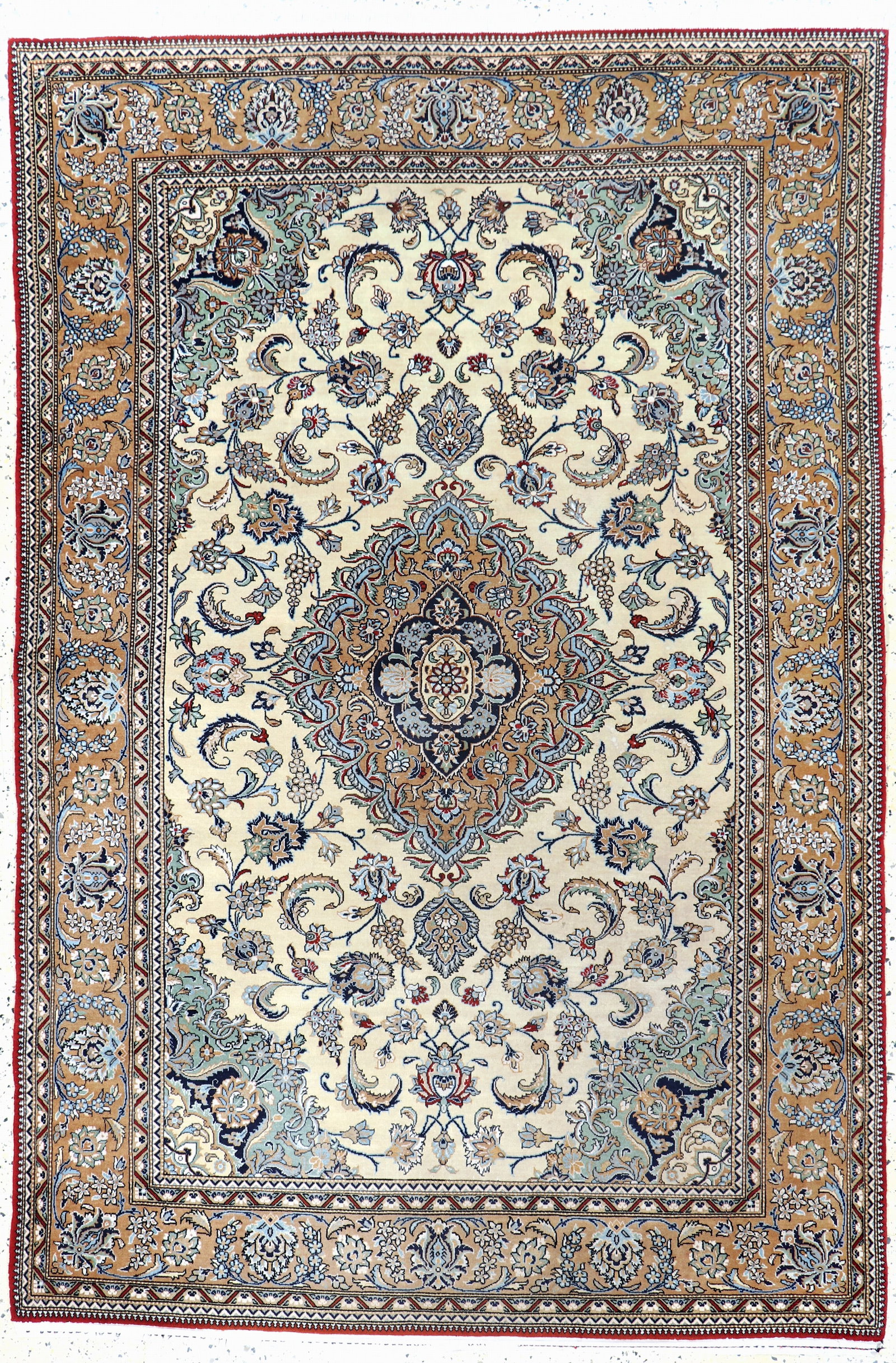 Qum cork fine, Persia, mid-20th century, corkwool: Qum cork fine, Persia, mid-20th century, corkwool with silk, approx. 210 x 140 cm, condition: 2.Rugs, Carpets & Flatweaves